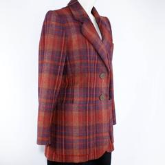 YSL Yves Saint Laurent Red Plaid Vintage Blazer