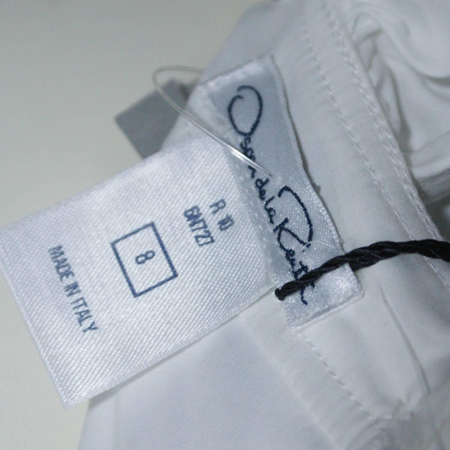 Oscar de la Renta White Ruffle Sleevless Blouse For Sale 1