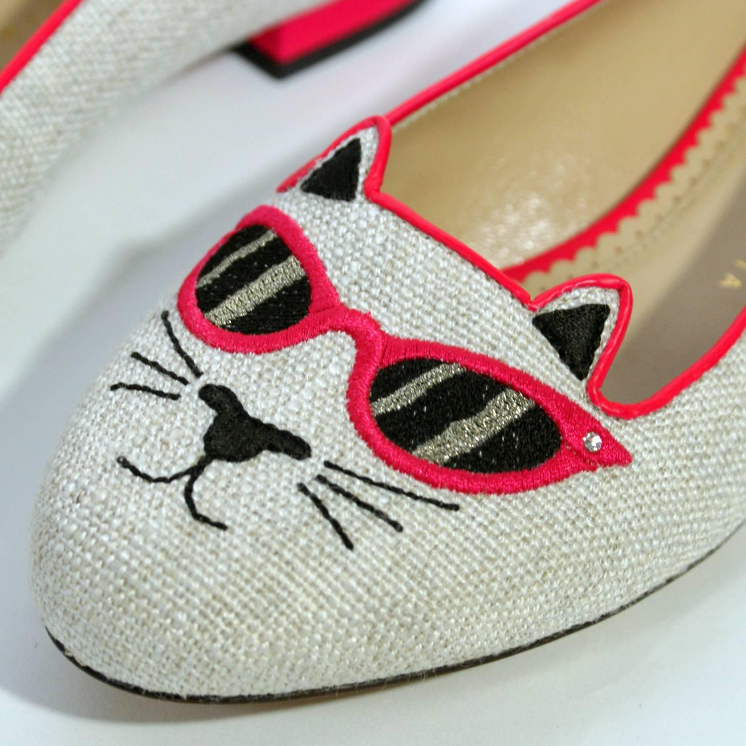 Women's Charlotte Olympia Cat With Sunglasses Loafers  For Sale