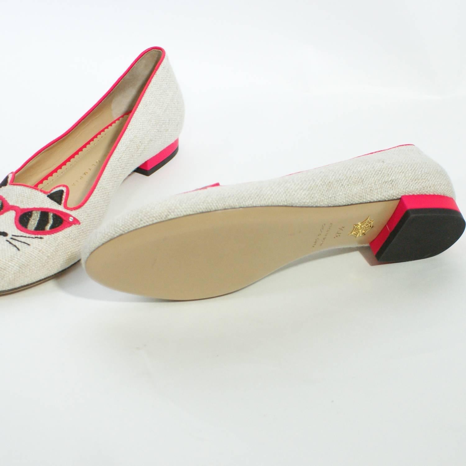 Charlotte Olympia Cat With Sunglasses Loafers  In New Condition For Sale In Narberth, PA