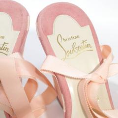 Christian Louboutin Pink Ribbon Wedges