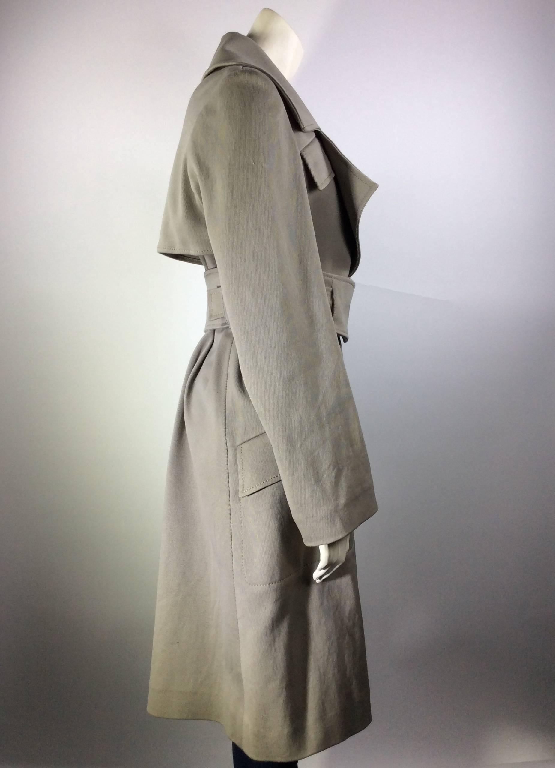 Gray Gucci Grey Belted Trench Coat For Sale