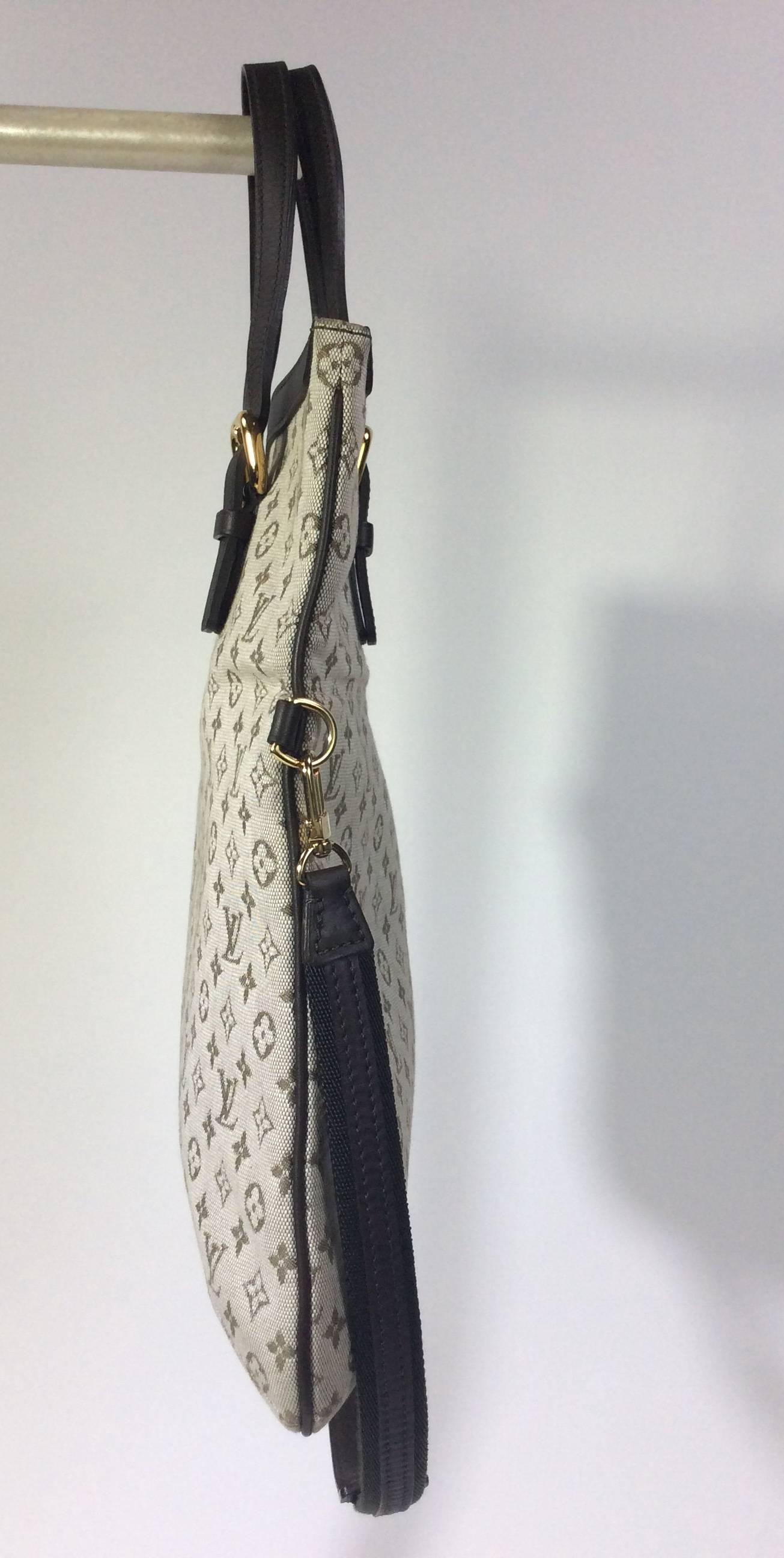 Gray Louis Vuitton Tan Logo Printed Canvas Flap Bag For Sale