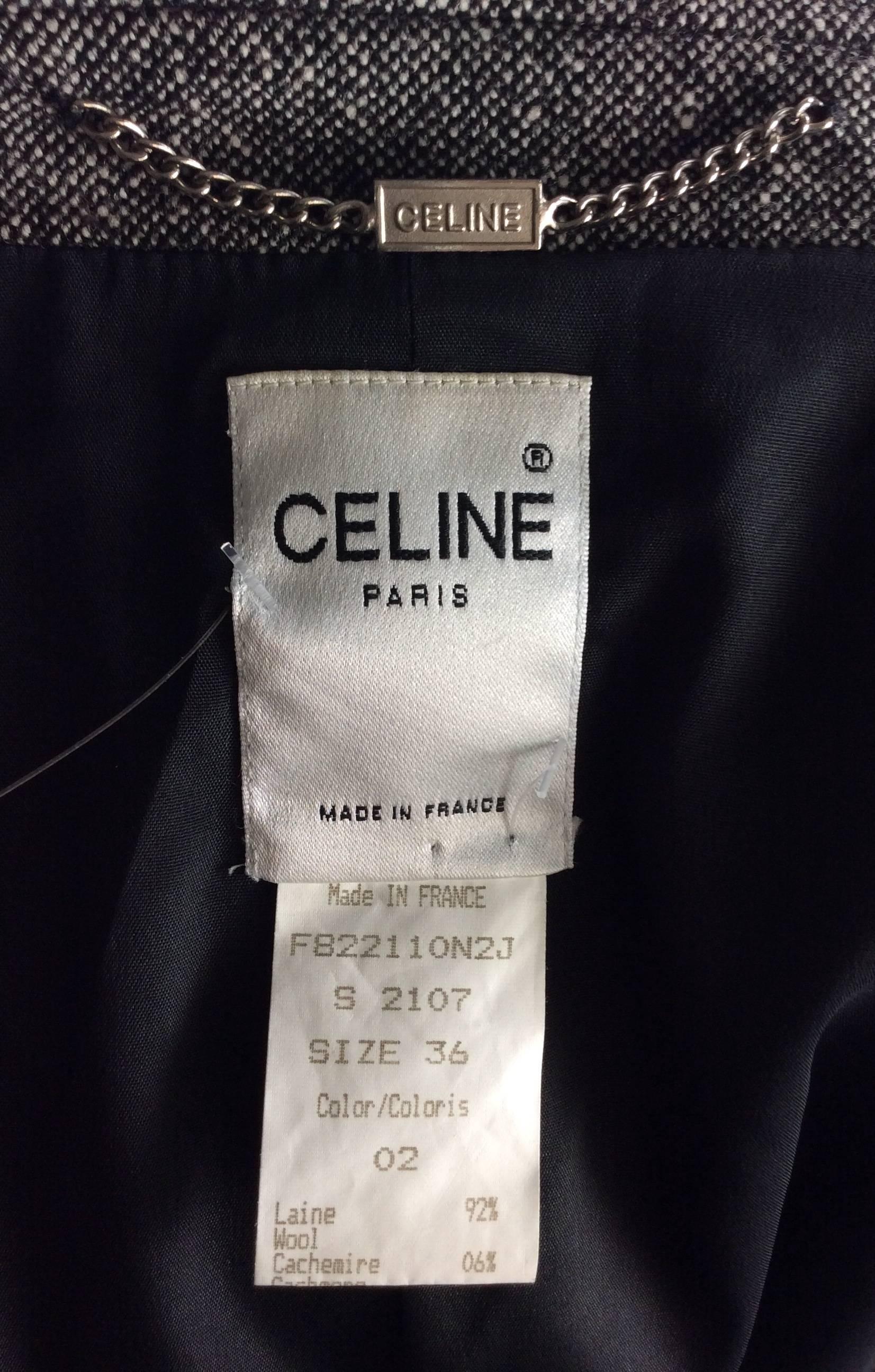 Celine Black and White Woven Blazer 2