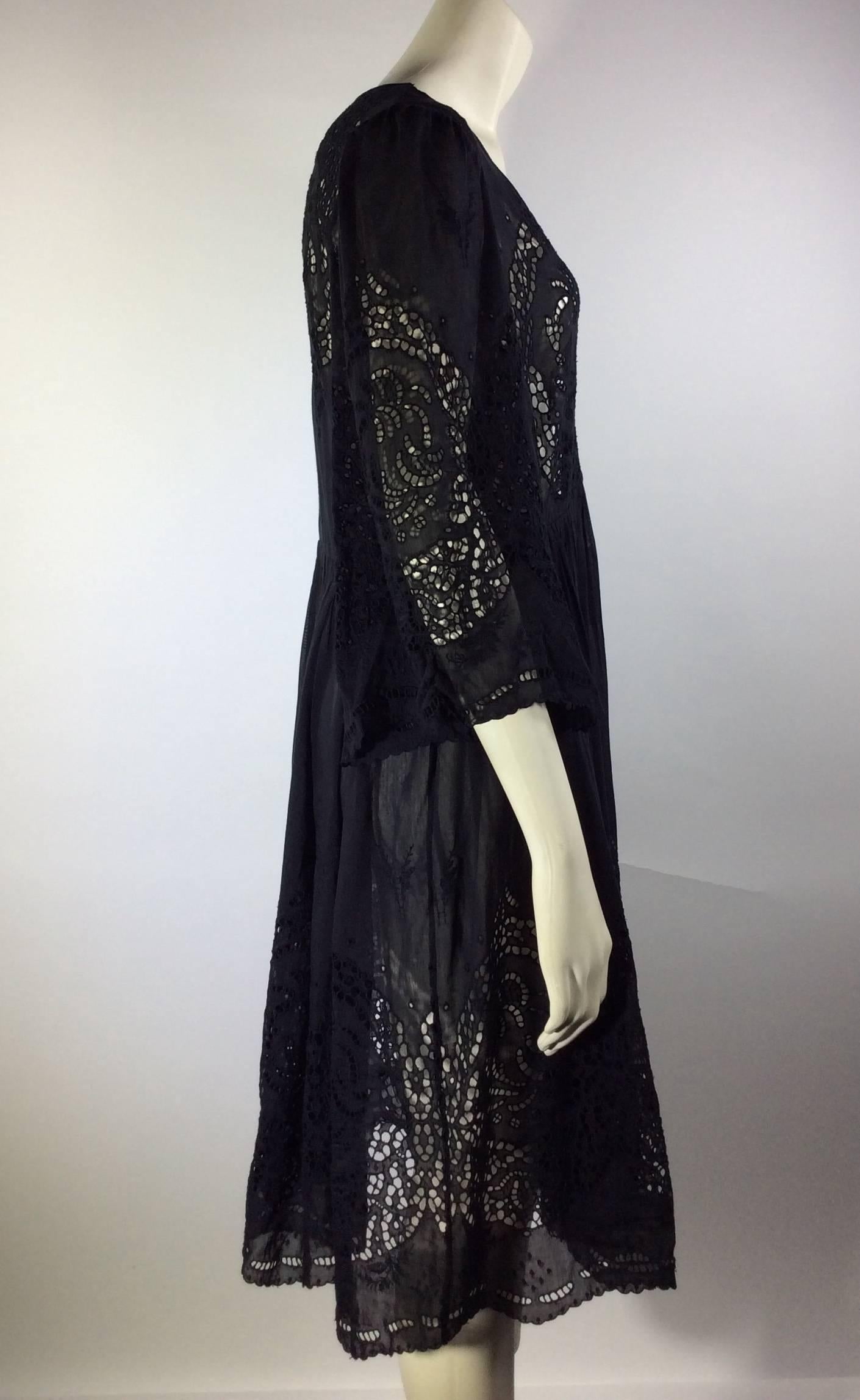 Stella McCartney Black Eyelet Dress In New Condition For Sale In Narberth, PA