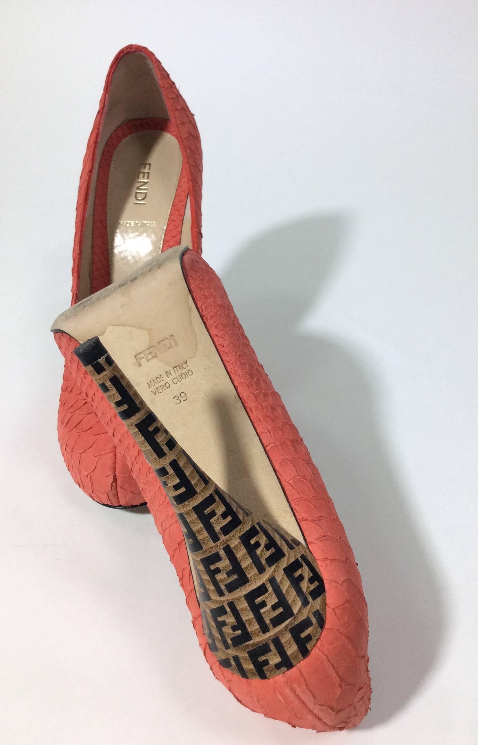 Fendi Coral Snake Skin Embosed Pump 2