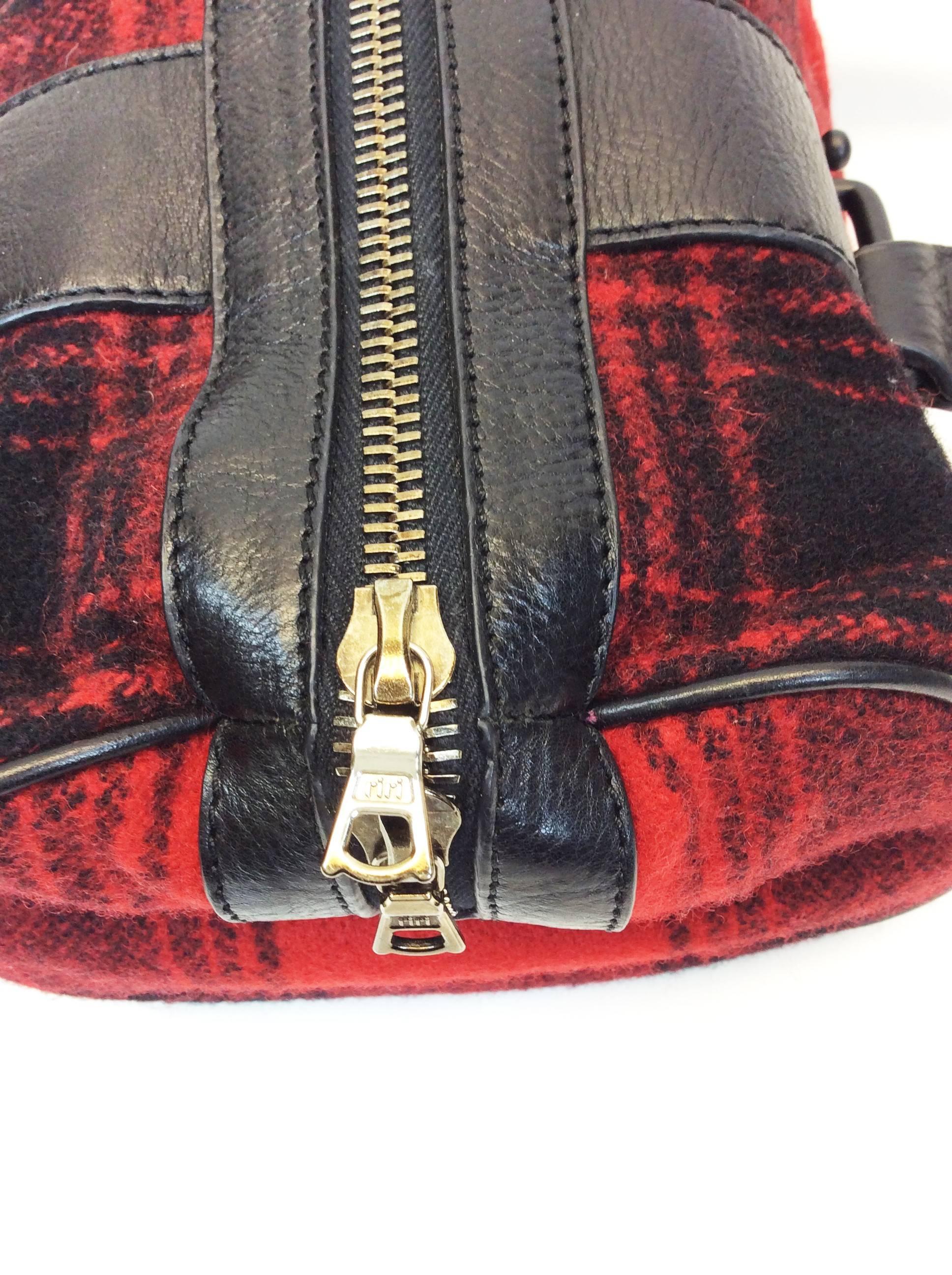 Phillip Lim Black Red Flannel Contemporary Handbag 2