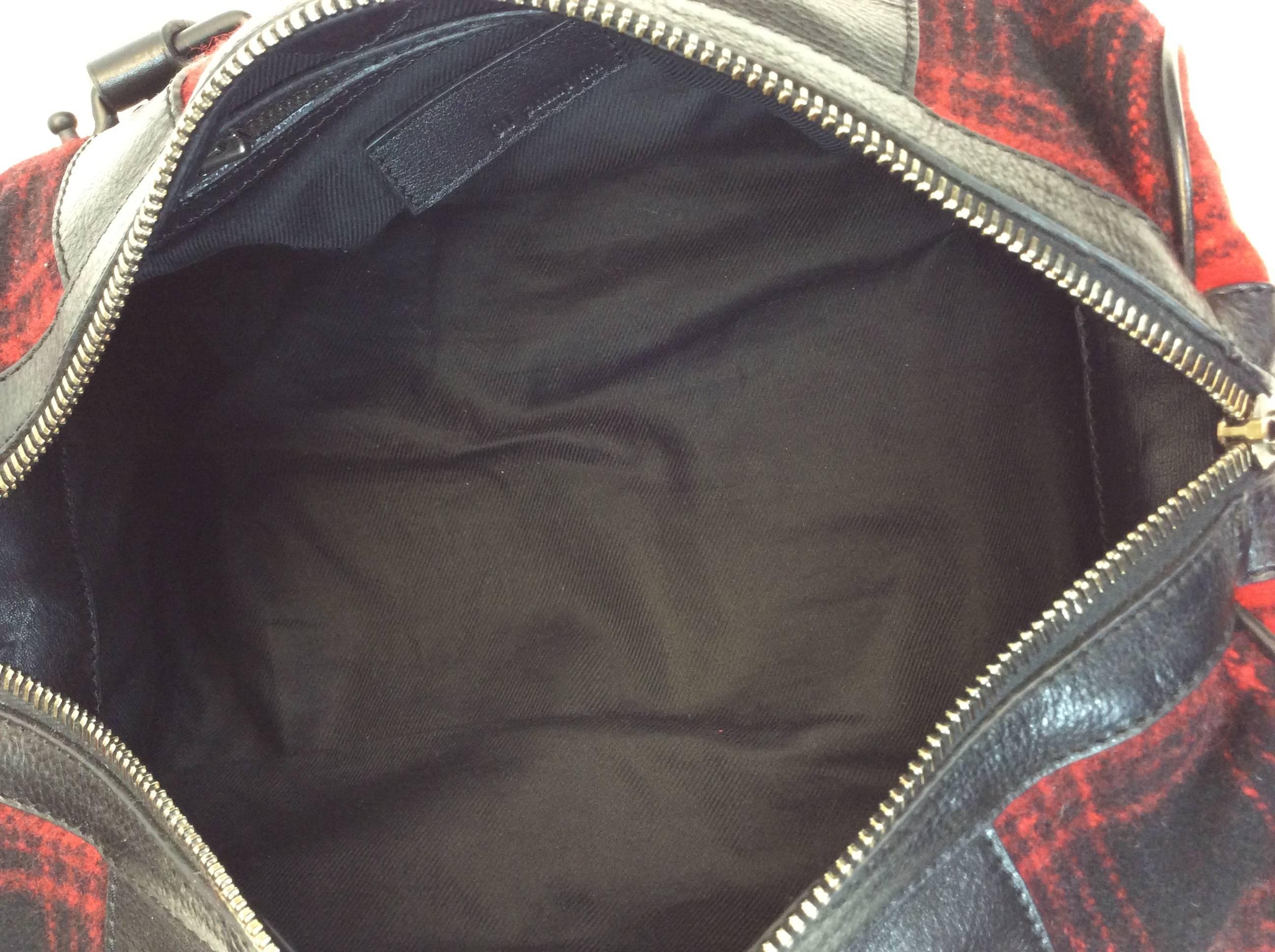 Phillip Lim Black Red Flannel Contemporary Handbag 1