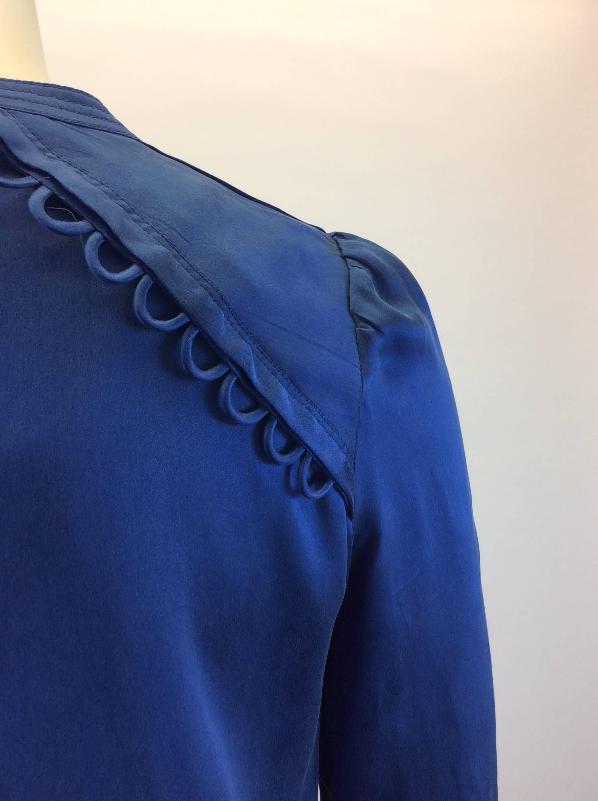 Isabel Marant Etoile Royal Blue Silk Two Piece Dress 3