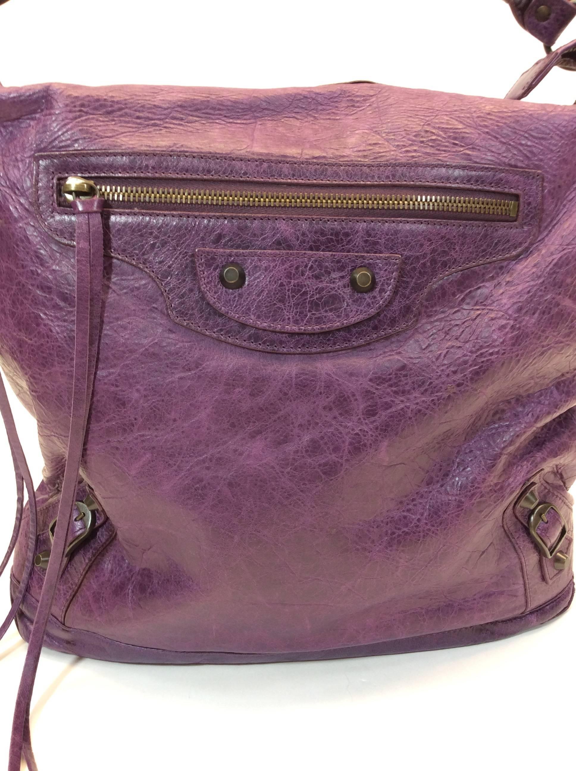Balenciaga Purple Leather Shoulderbag  3