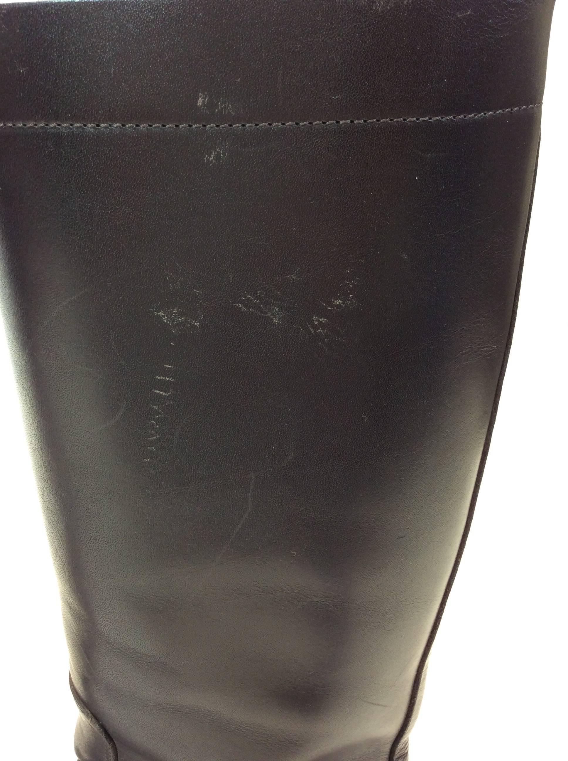 Prada Black Leather Knee High Outdoor Boots 5