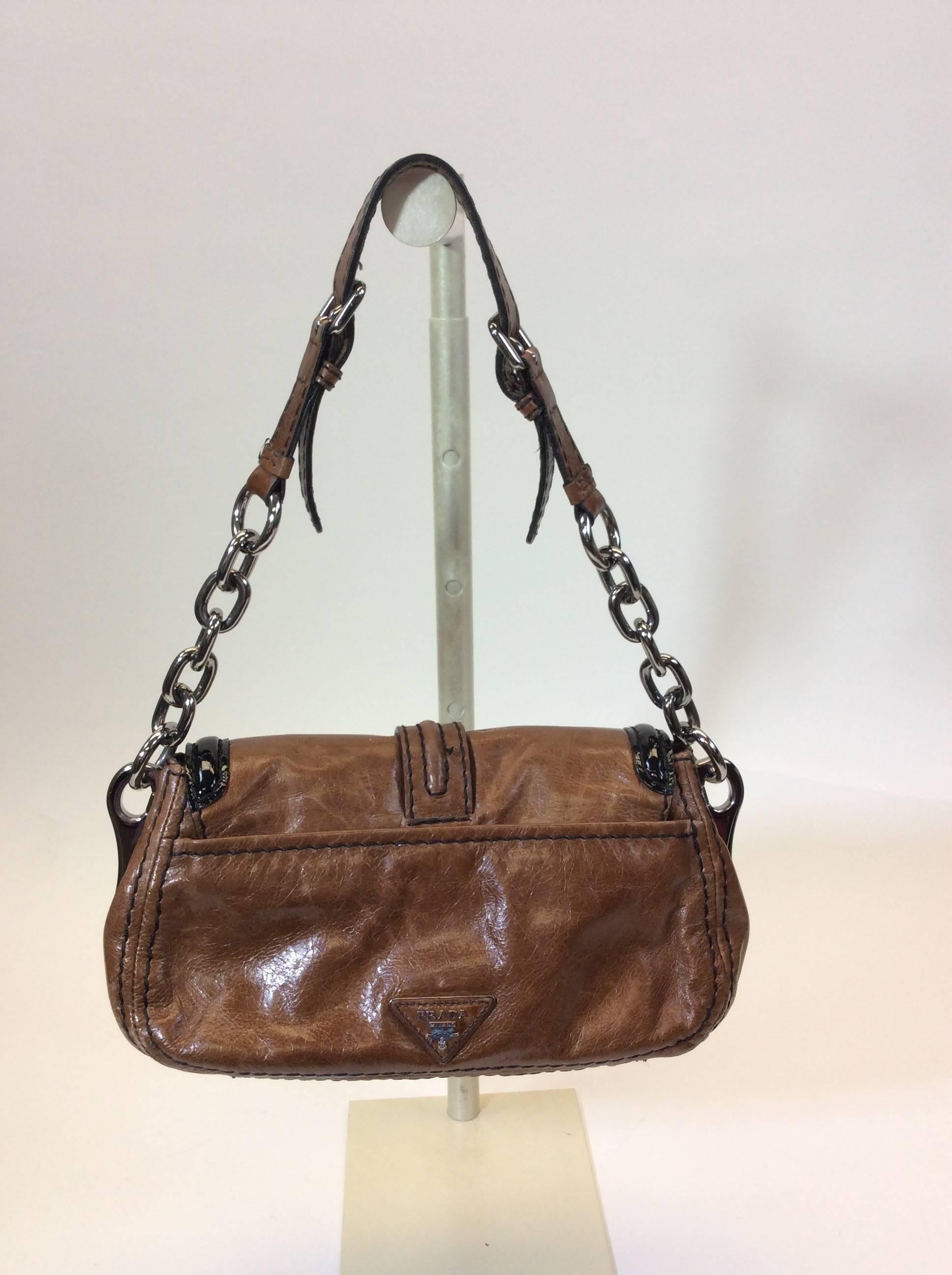 Women's Prada Brown and Black Leather Handbag