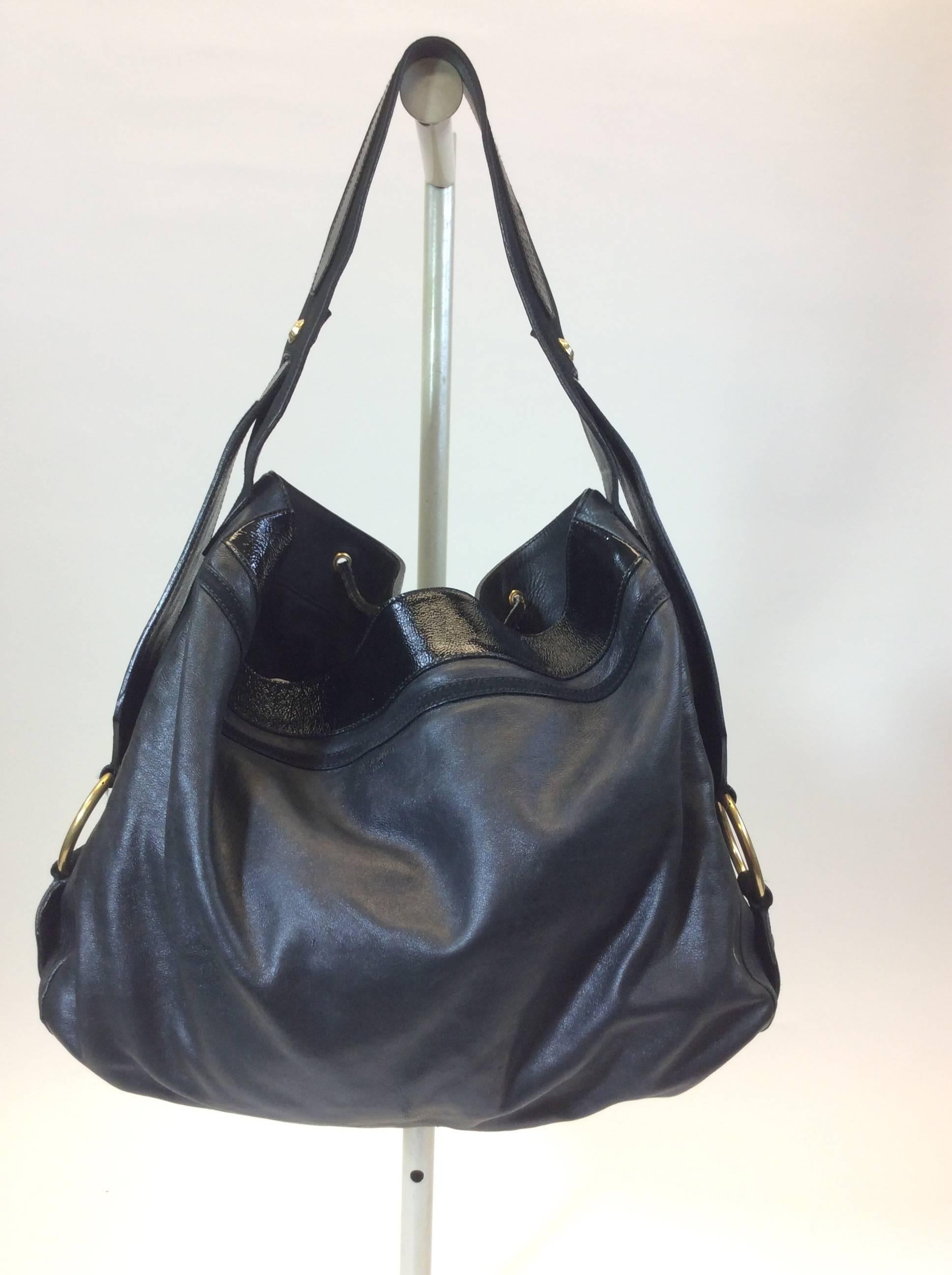 Women's Yves Saint Laurent Black Leather and Suede Handbag