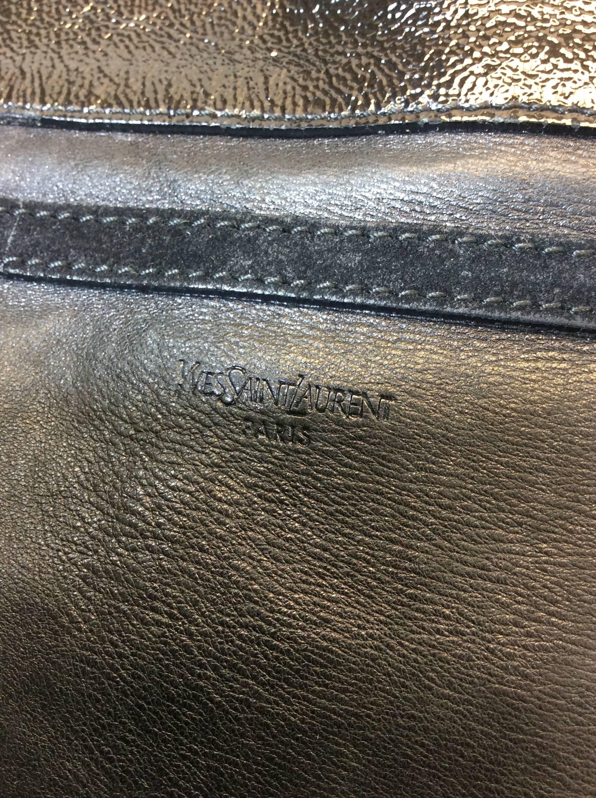 Yves Saint Laurent Black Leather and Suede Handbag 4