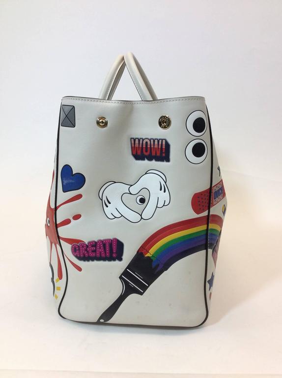 Anya Hindmarch Ebury StickerPrint Leather Tote Bag For Sale at 1stDibs