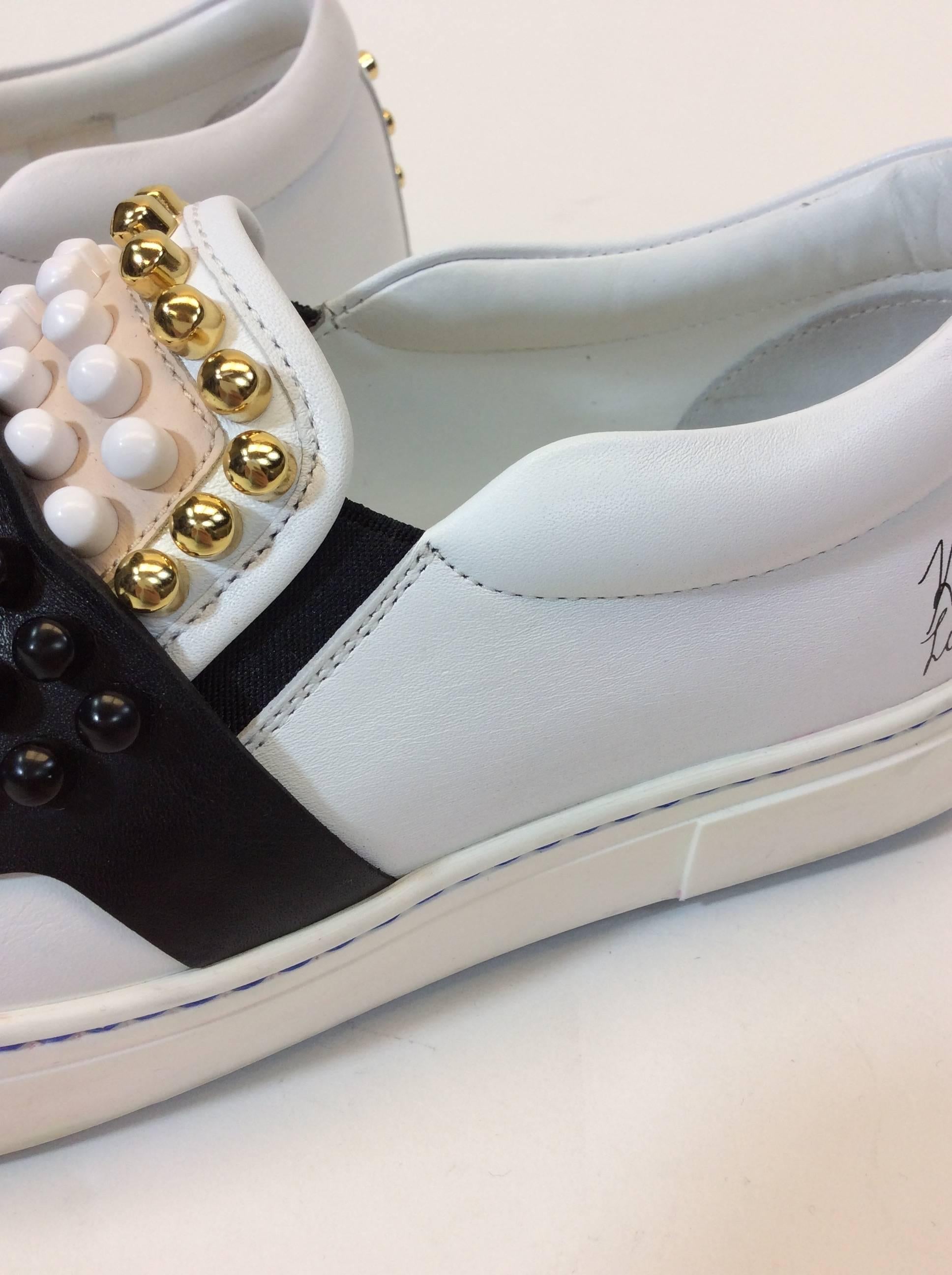 Fendi Karl Studded Leather Sneakers For Sale 1