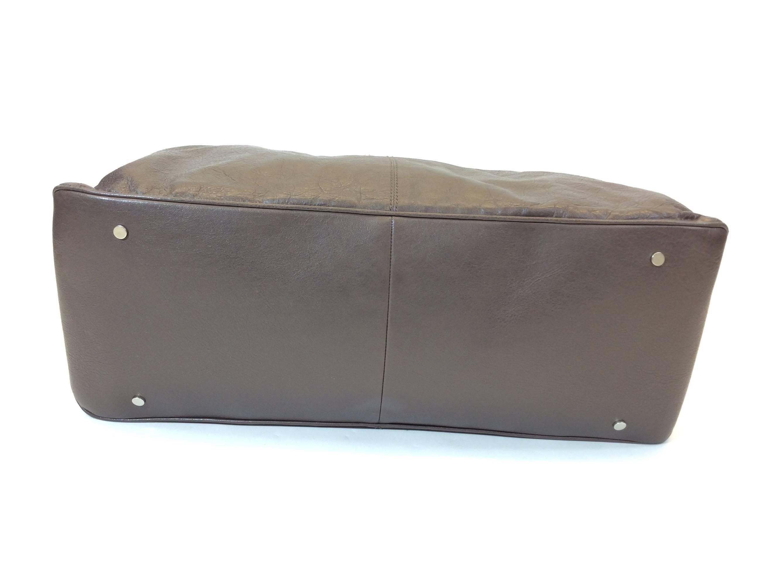 Women's Balenciaga Brown Leather Weekender Handbag  For Sale
