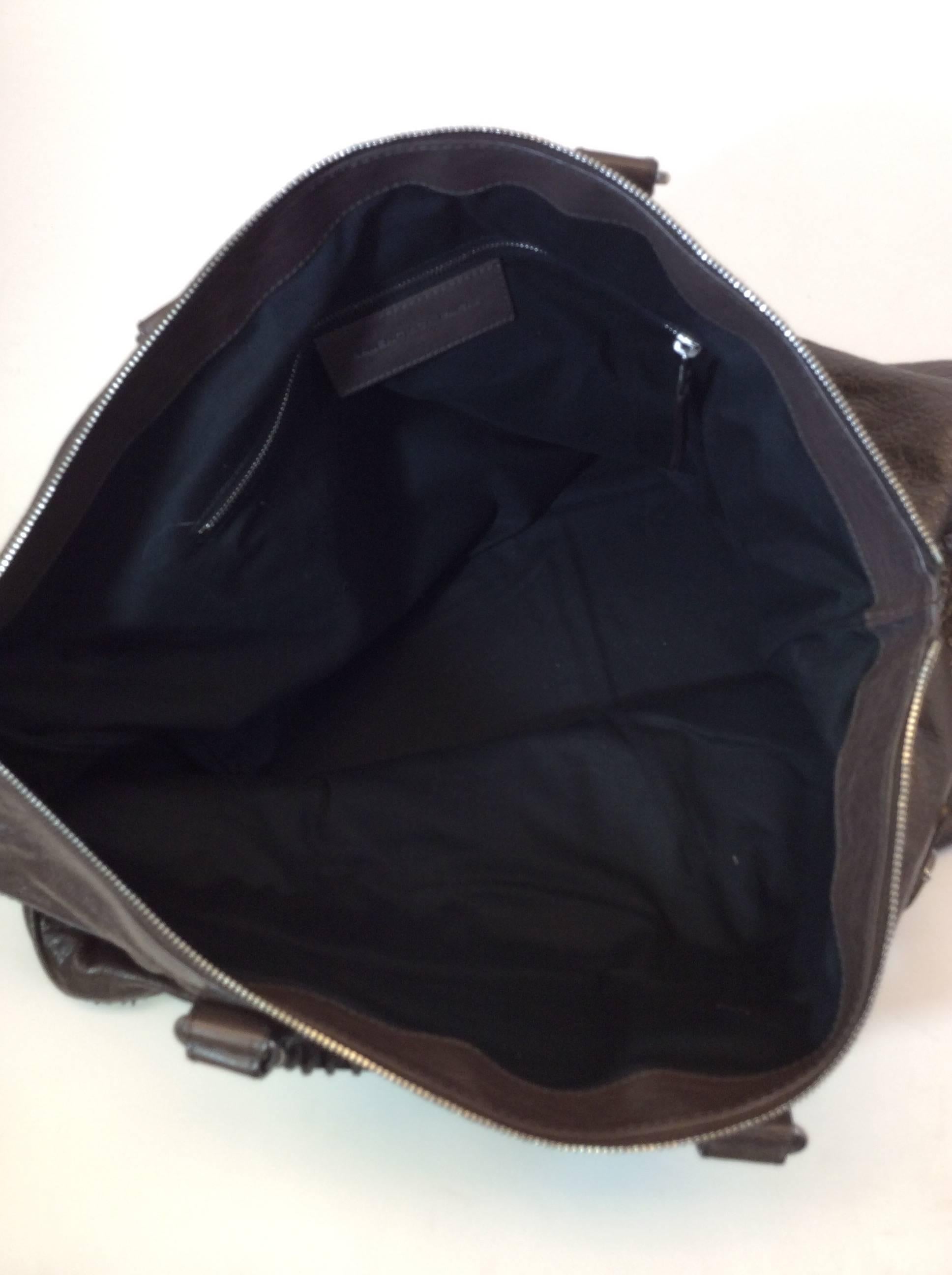 Balenciaga Brown Leather Weekender Handbag  For Sale 3