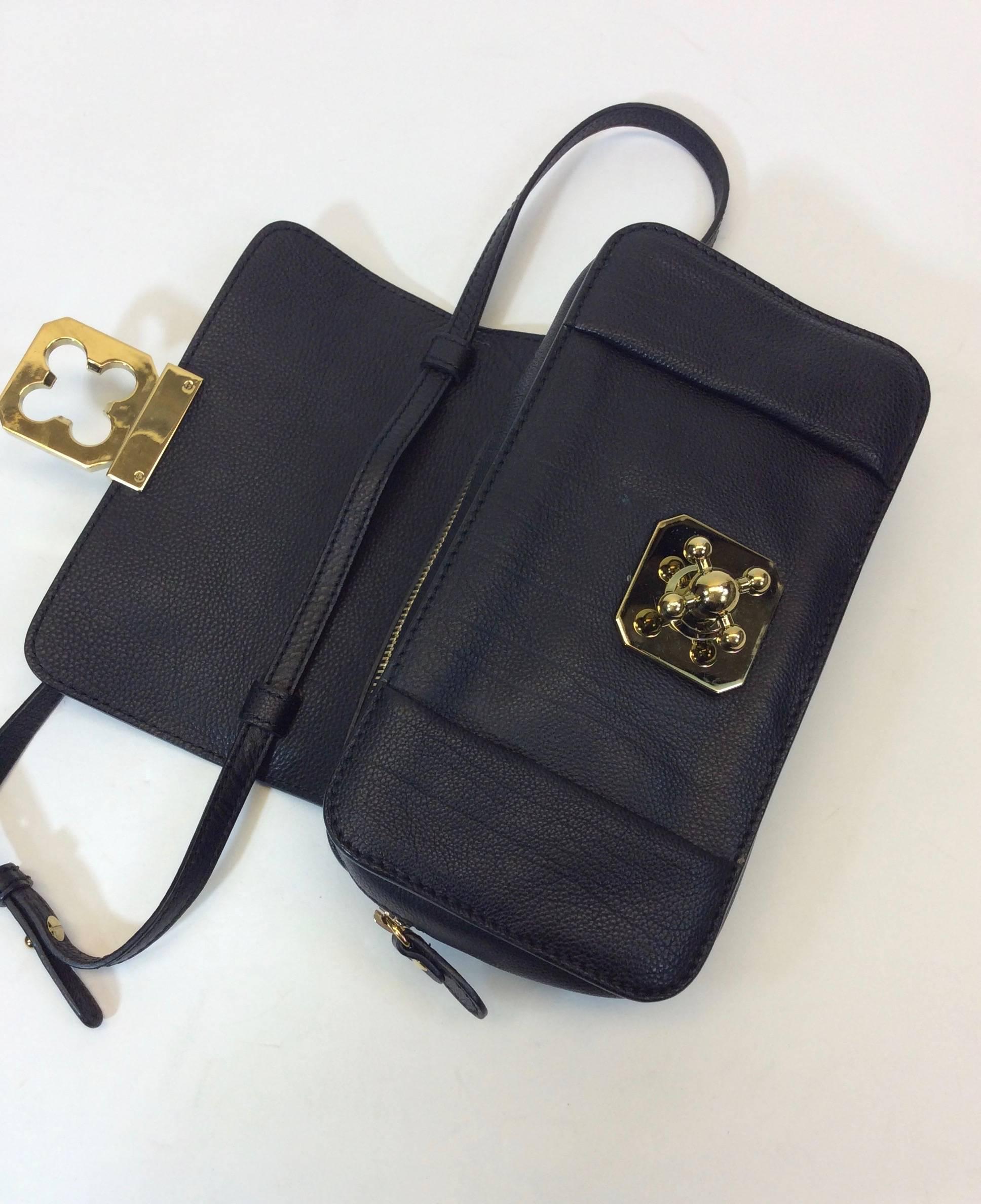 Women's Chloe Black Leather Mini Elsie Crossbody Trousse Bag
