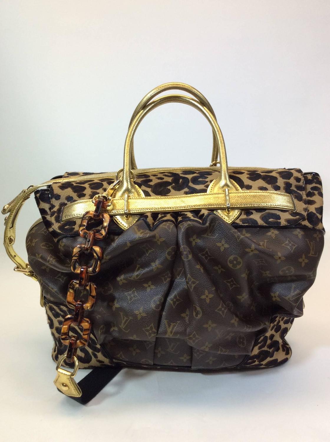 Louis Vuitton Exclusive Monogrammed Leopard Steamer Bag For Sale at 1stdibs