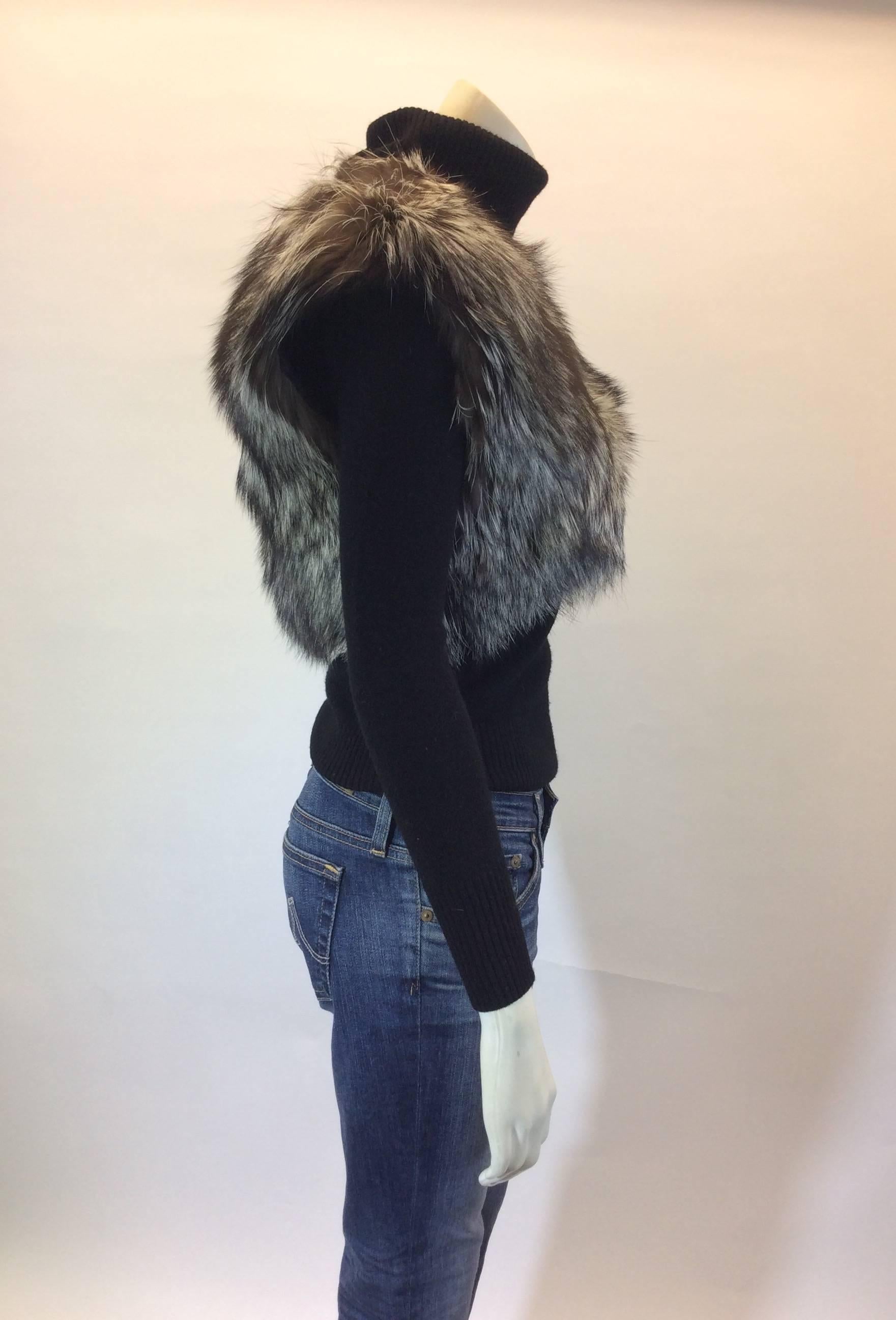 Celine Silver Fox Cropped Vest In Excellent Condition For Sale In Narberth, PA