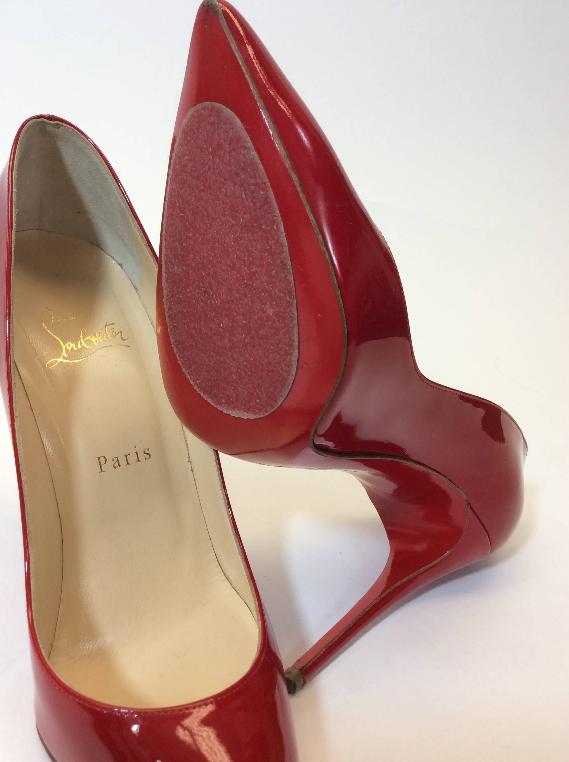 Women's Christian Louboutin Red Patent Leather 