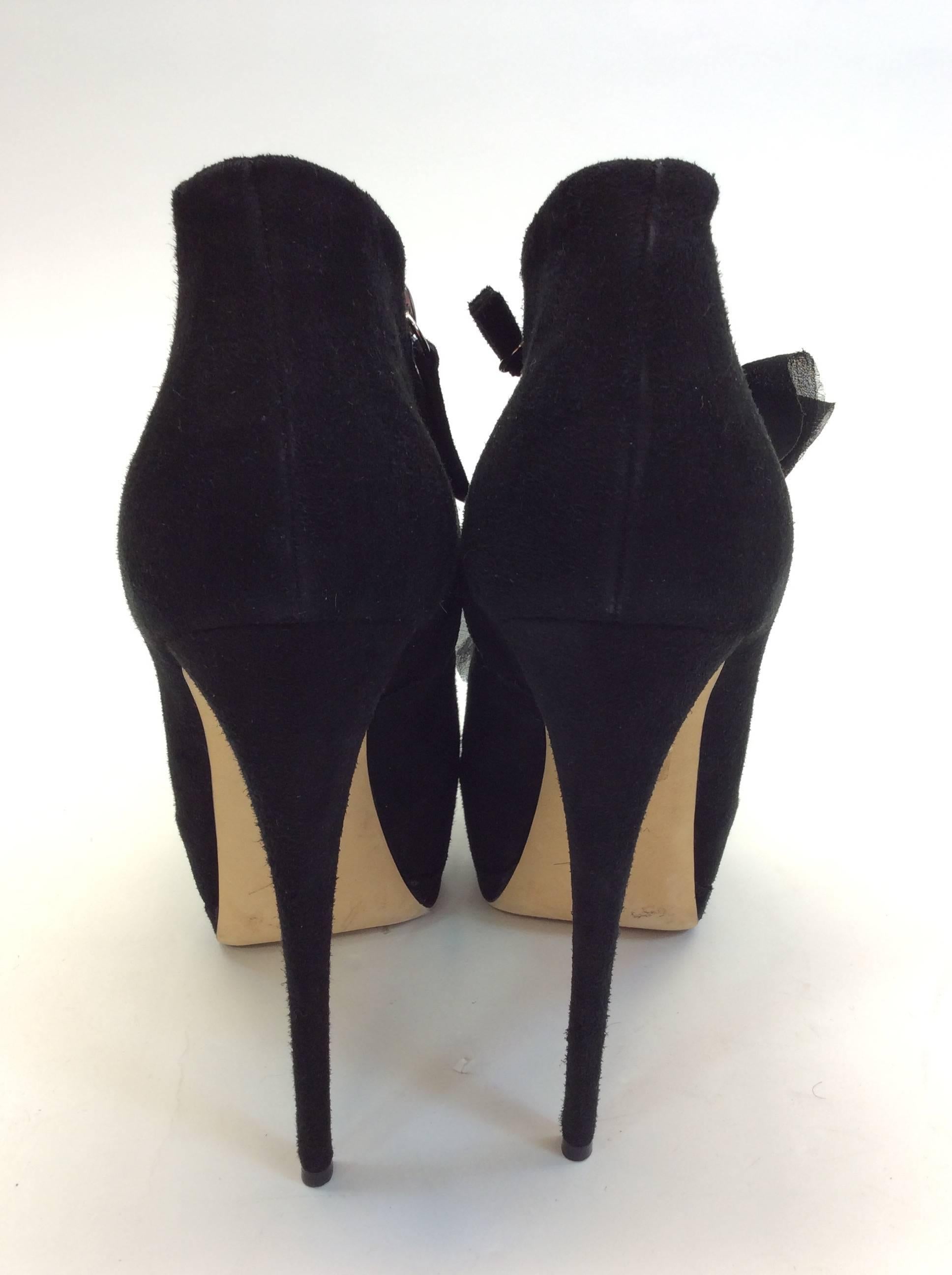 Women's Giuseppe Zanotti Black Suede Ruffle High Heels For Sale