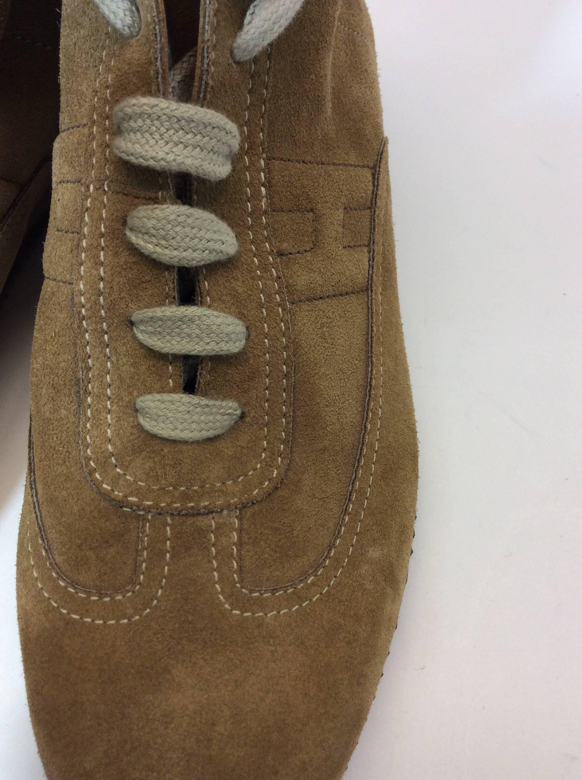 Hermes Tan Suede Sneakers For Sale 2