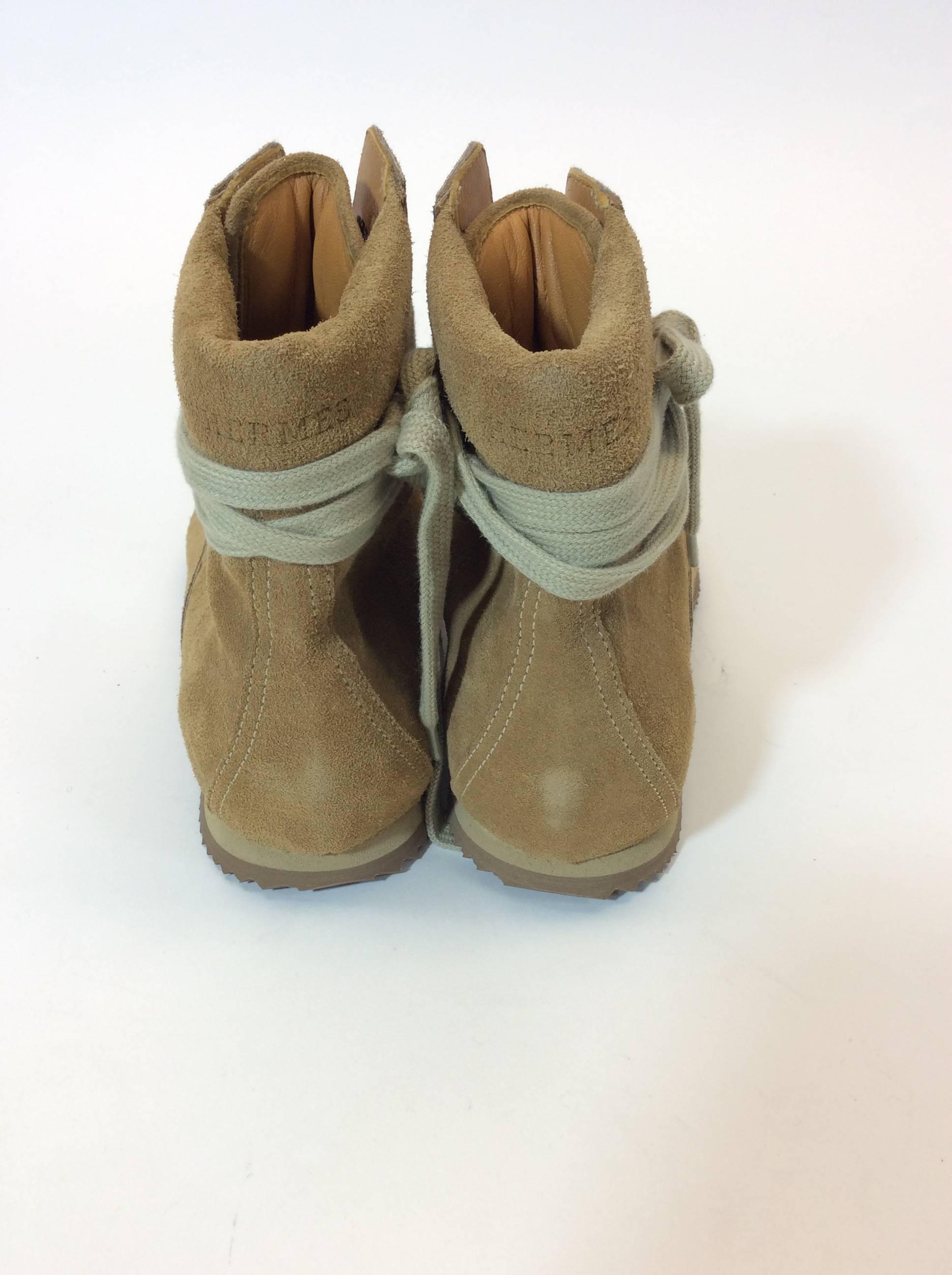 Hermes Tan Suede Sneakers In New Condition For Sale In Narberth, PA