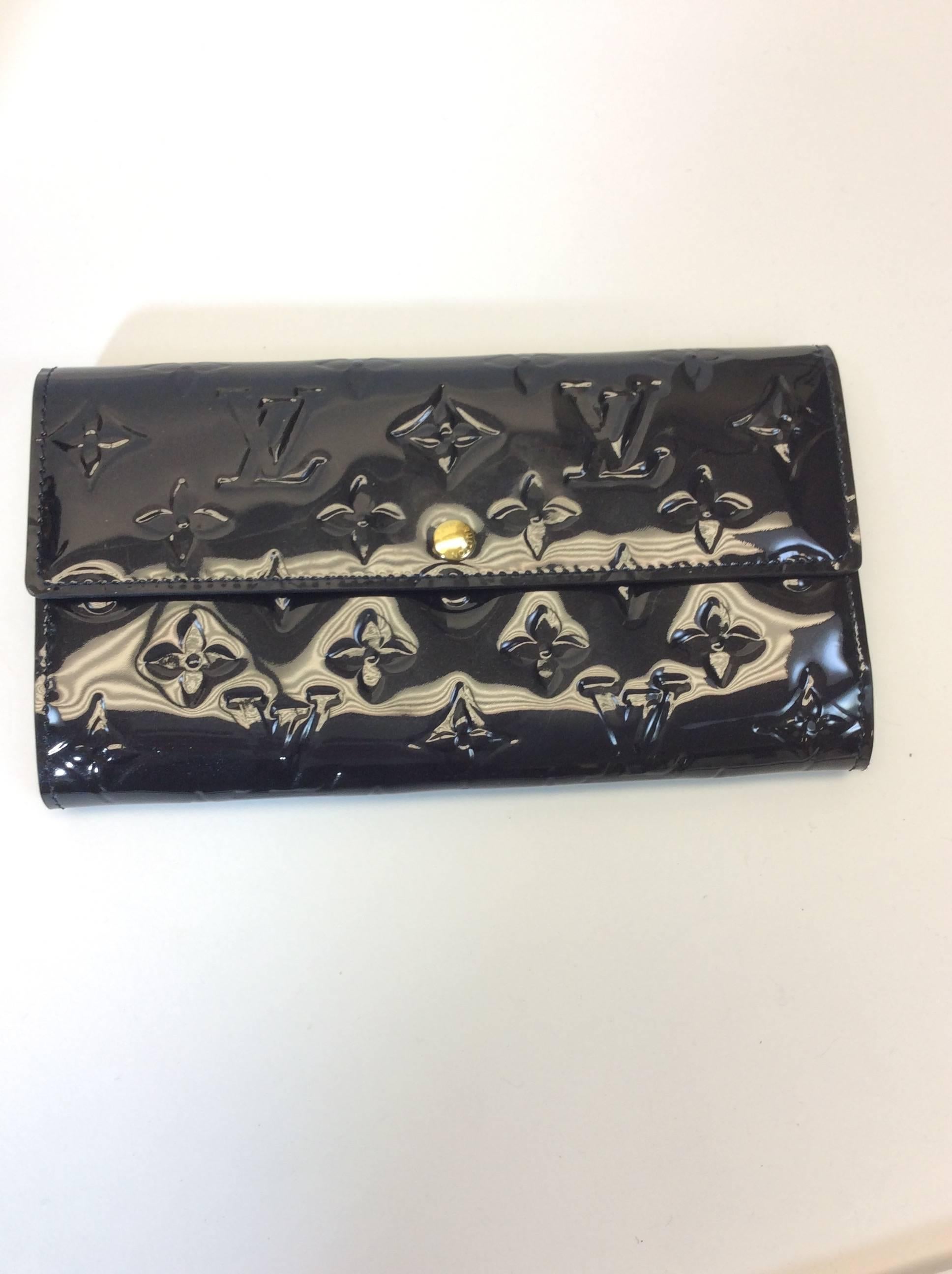 Louis Vuitton Navy Patent Leather Two Piece Monogrammed Wallet and Handbag Set 4
