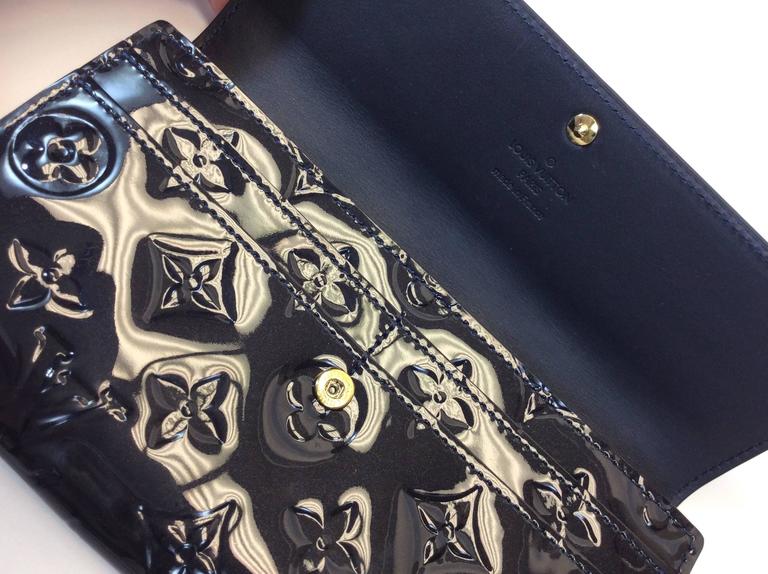 Louis Vuitton Navy Patent Leather Two Piece Monogrammed Wallet and