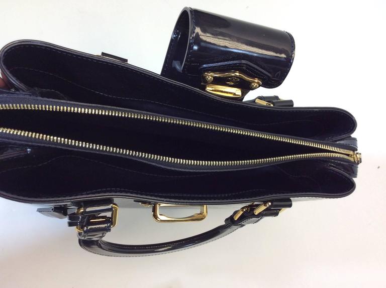 Louis Vuitton Navy Patent Leather Two Piece Monogrammed Wallet and