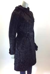 Burberry Black Crushed Velvet Trench Coat