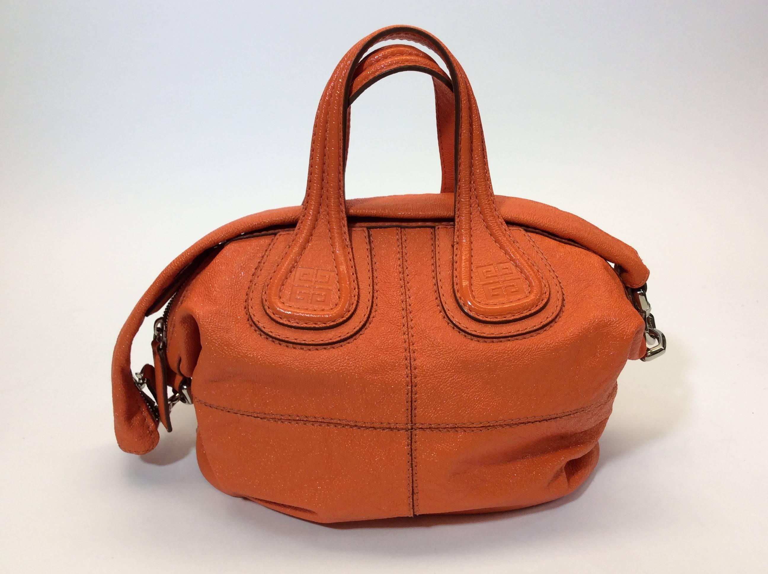 Givenchy Orange Leather Hobo Bag In Excellent Condition For Sale In Narberth, PA