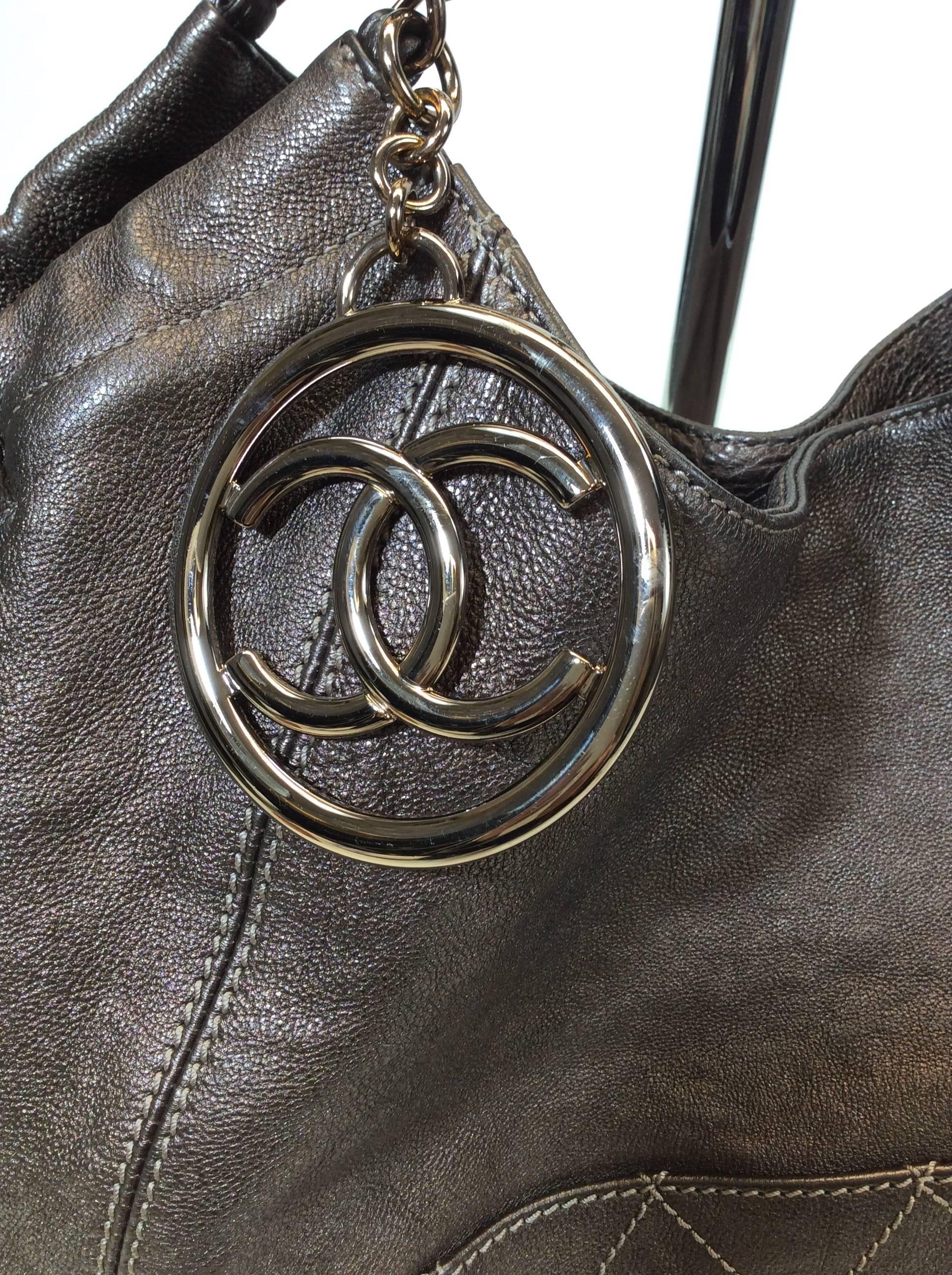 Women's Chanel Large Copper Leather Shoulder Bag