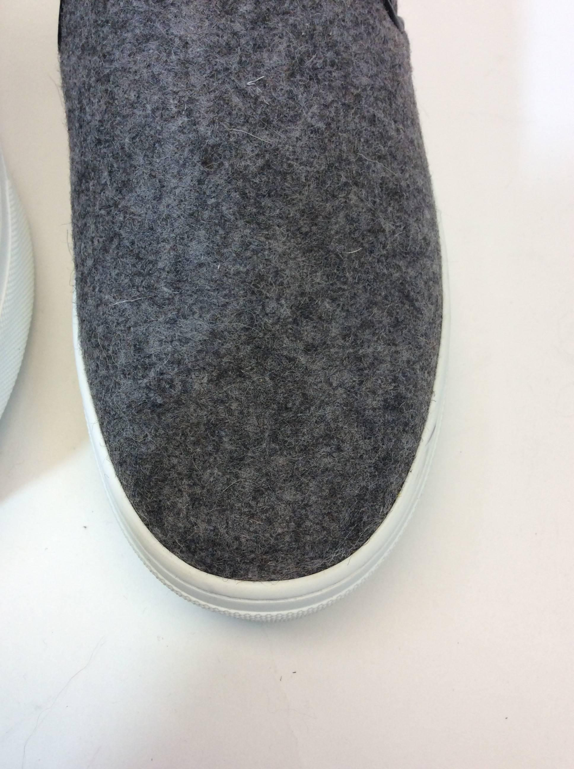 Women's Celine Skate Slip on Grey Felt Sneakers For Sale