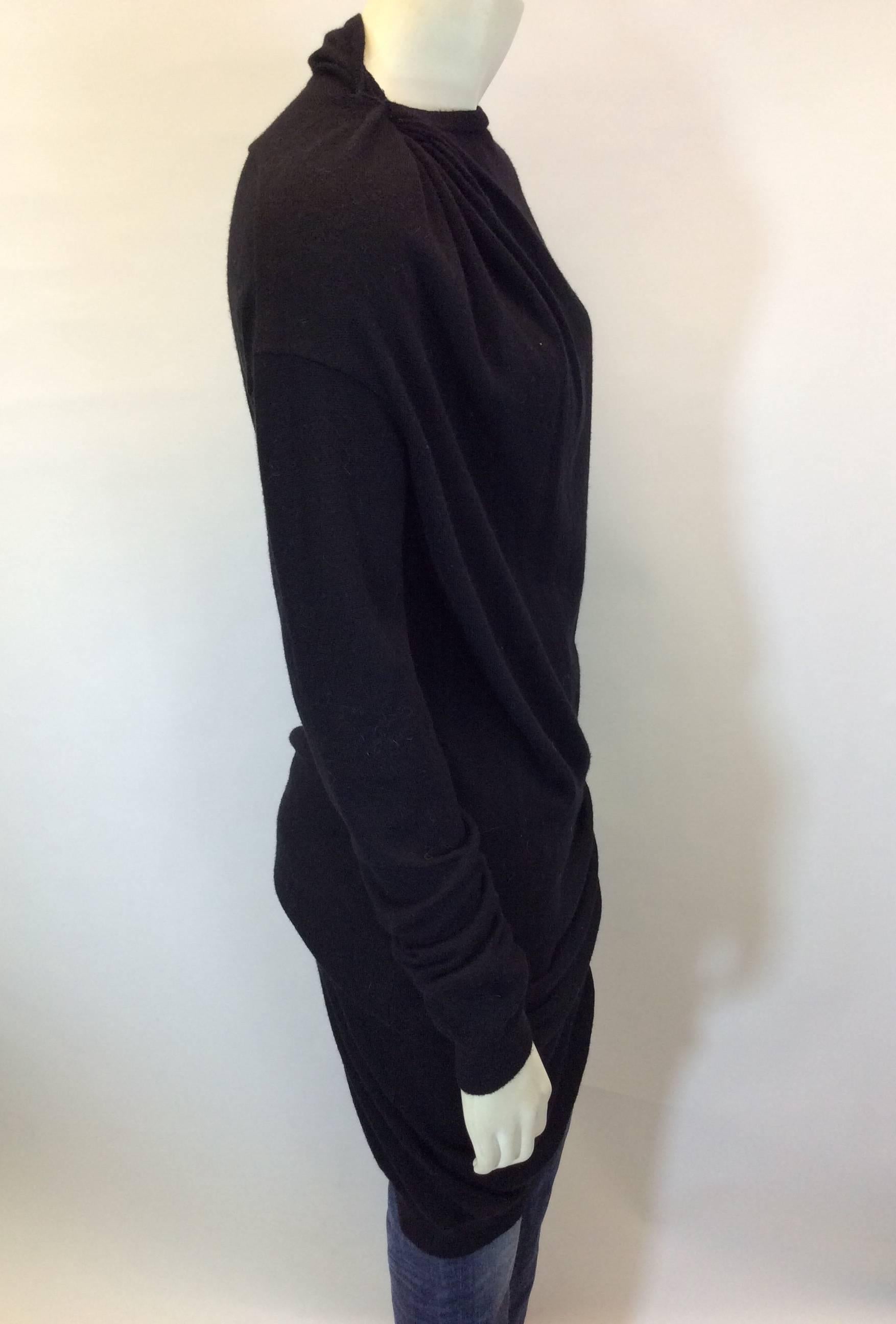 Women's Lanvin Black Rouched Sweater Dress For Sale