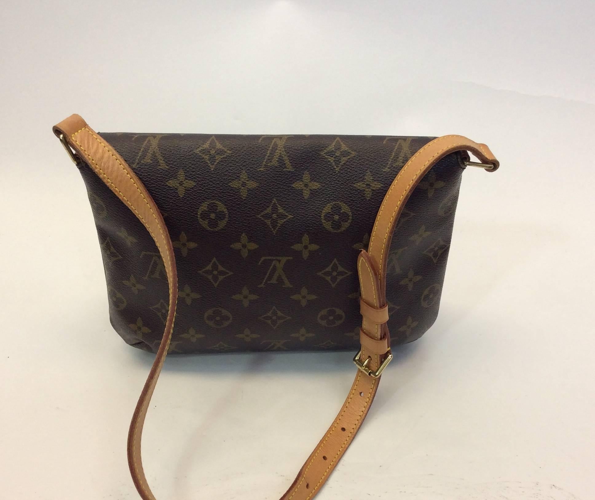 Louis Vuitton Brown Logo Flap Bag In Excellent Condition In Narberth, PA