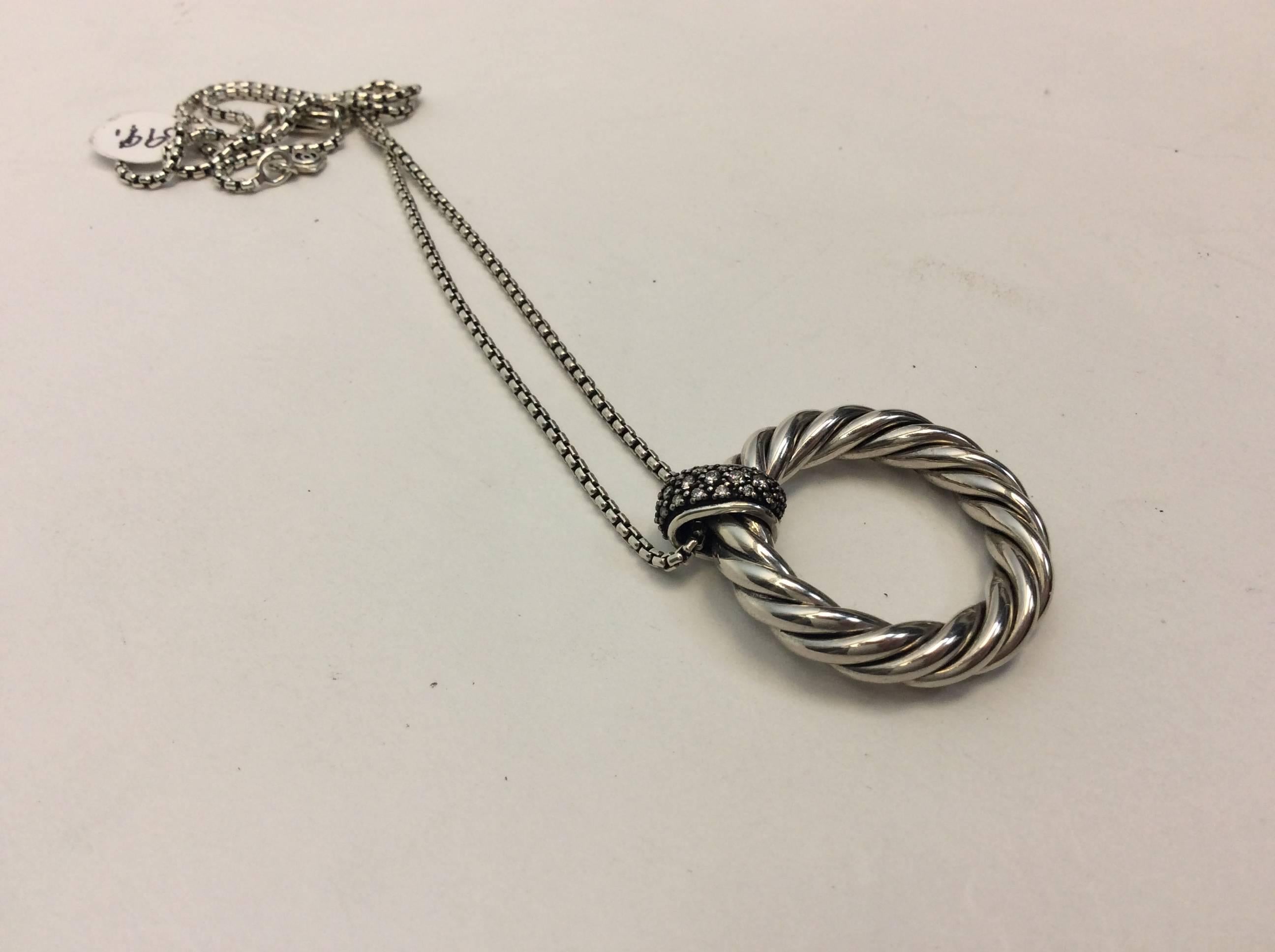 John Hardy Twisted Hoop Pendant Necklace In Excellent Condition For Sale In Narberth, PA