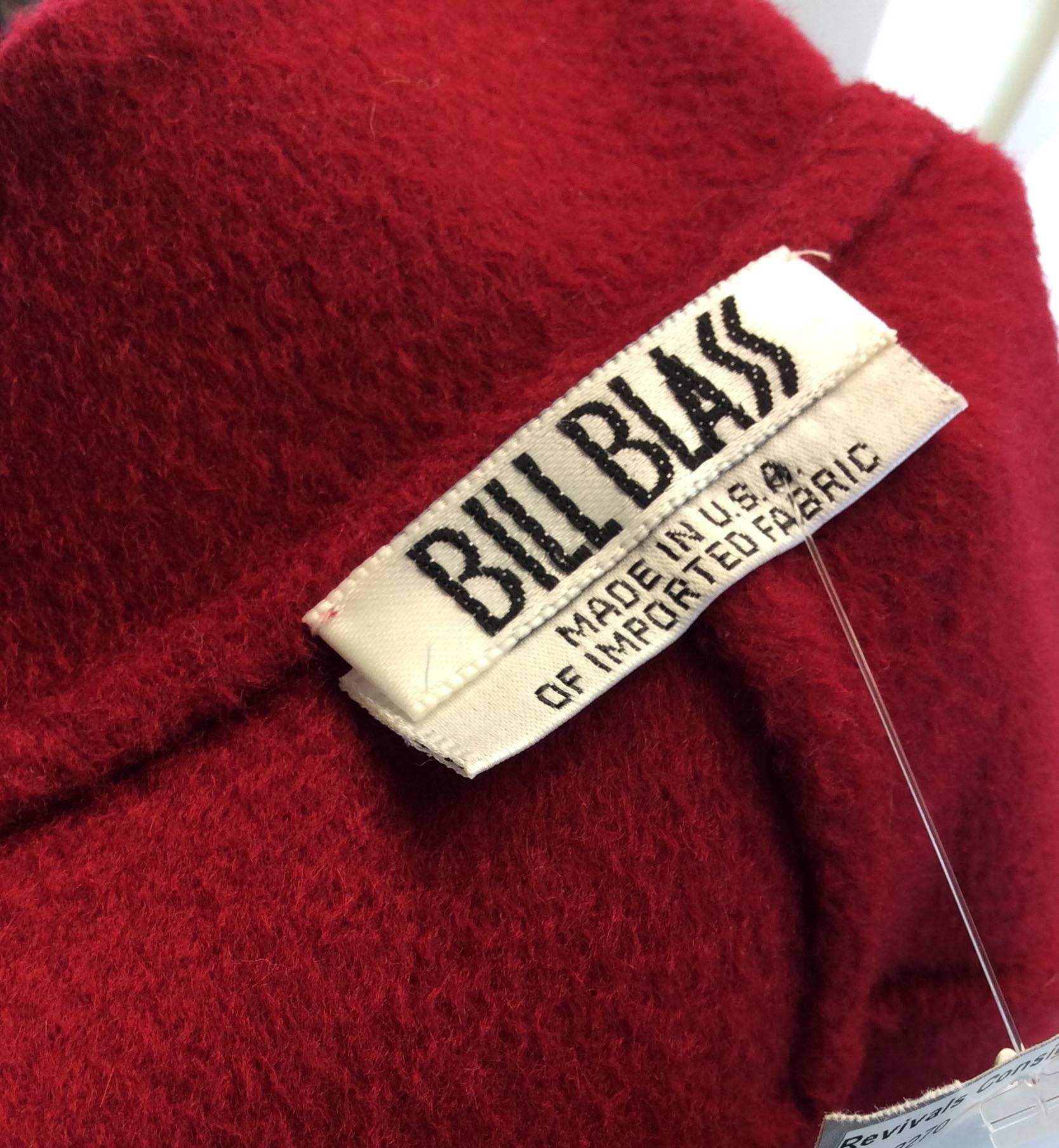 Bill Blass Red Cashmere Mid Length Overcoat For Sale 5