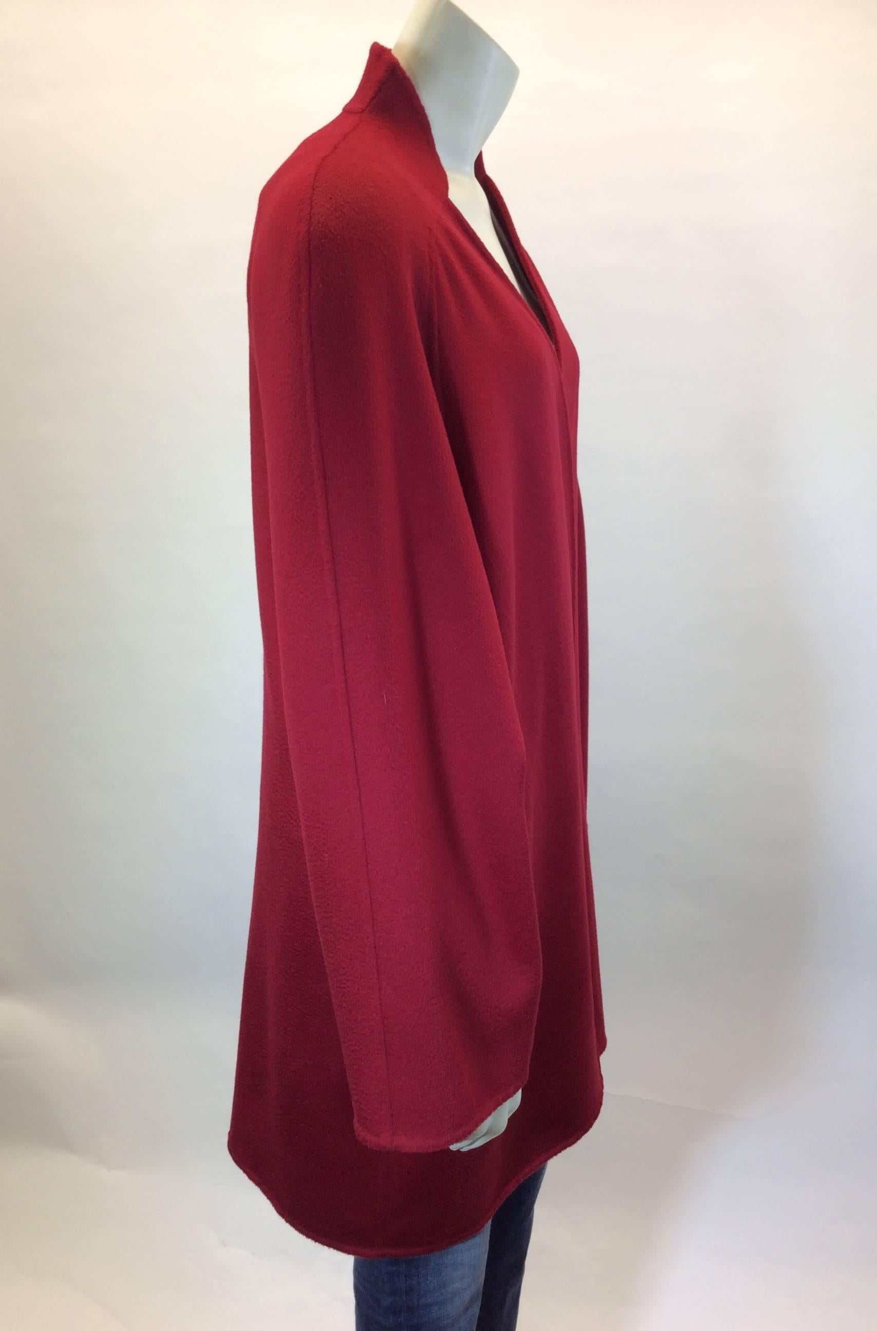 Bill Blass Red Cashmere Mid Length Overcoat In Excellent Condition For Sale In Narberth, PA