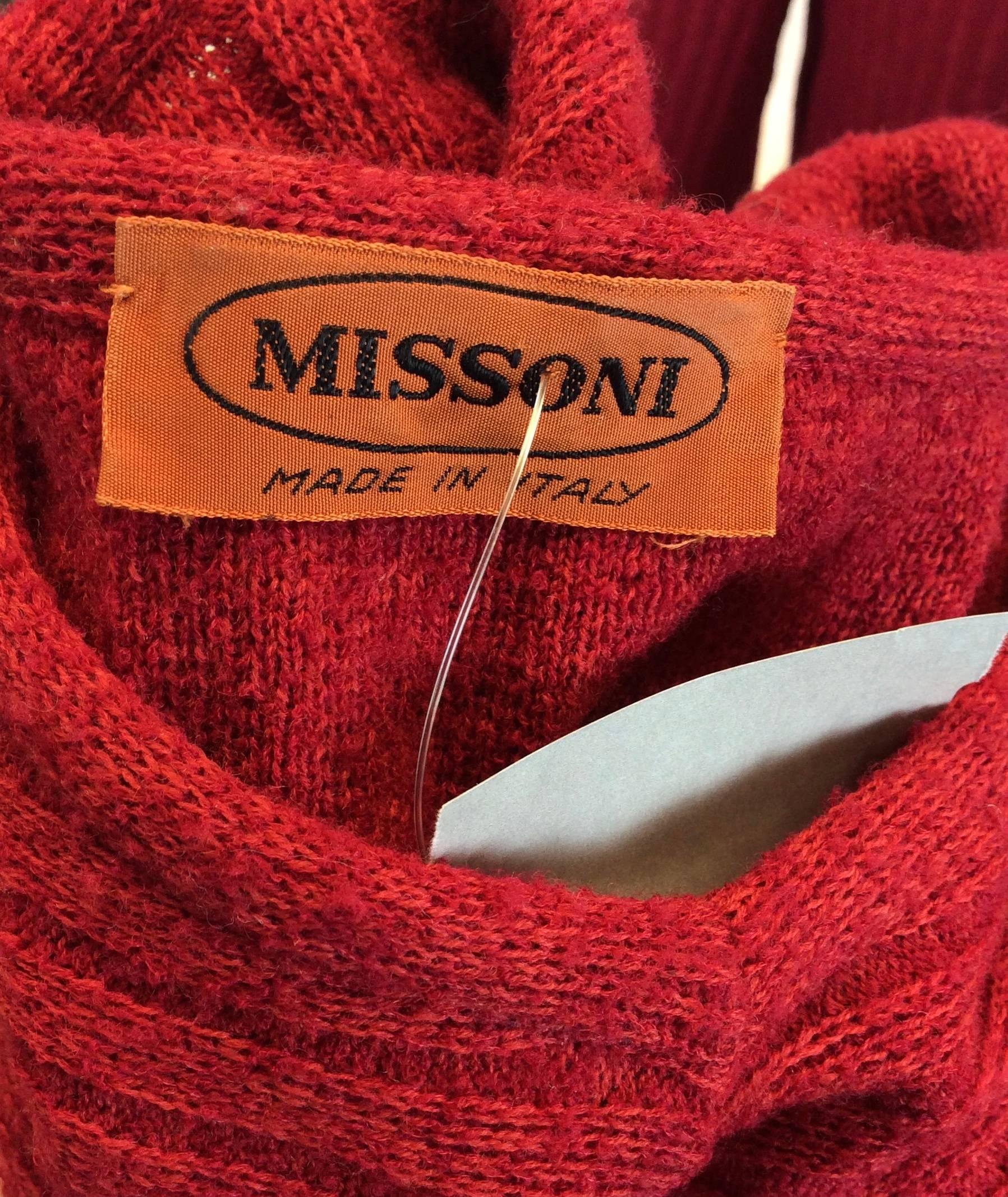 Missoni Red Knit Two Piece Sweater and Pant Set For Sale 4