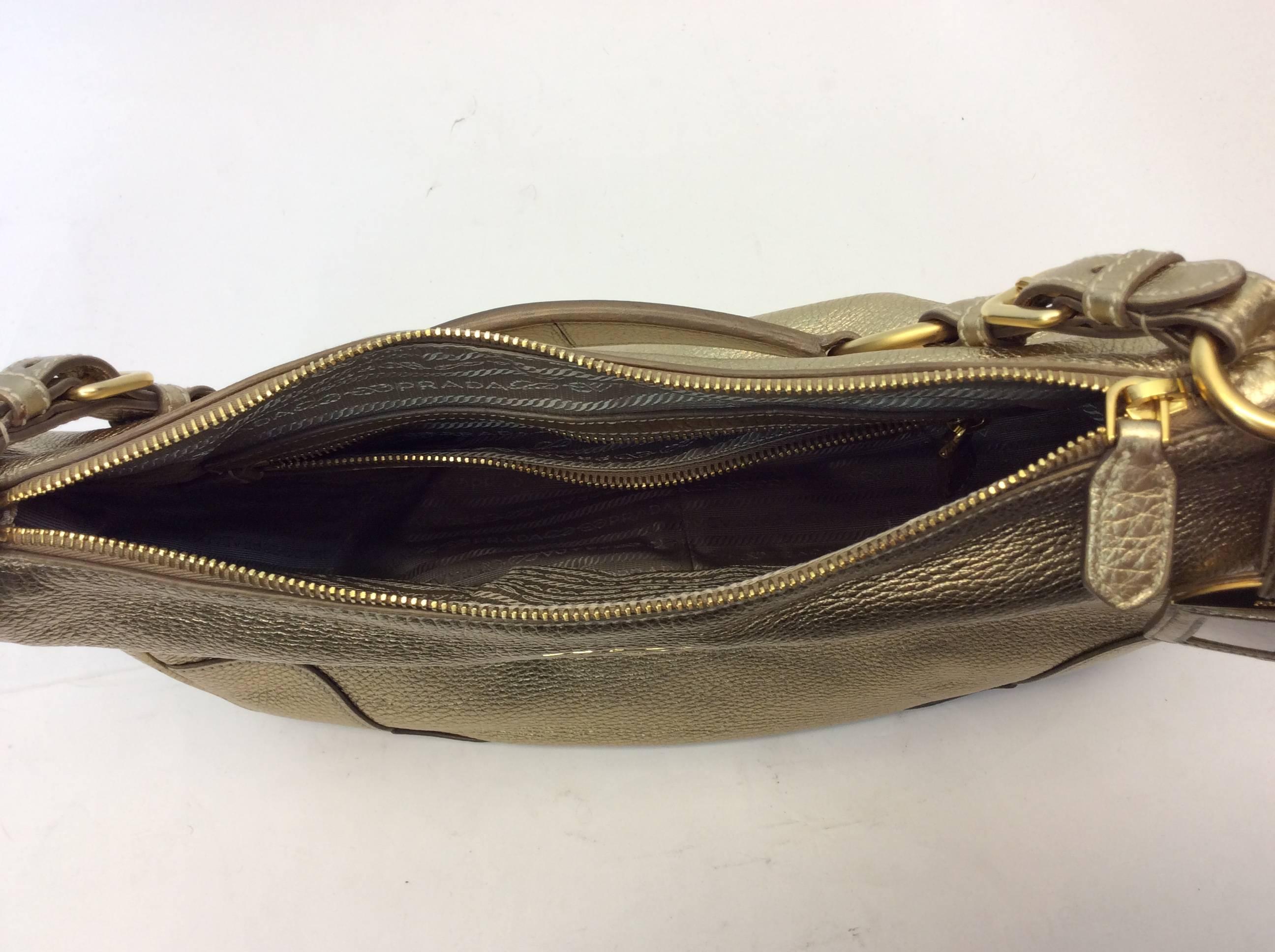 Women's Prada Gold Leather Hobo Bag For Sale