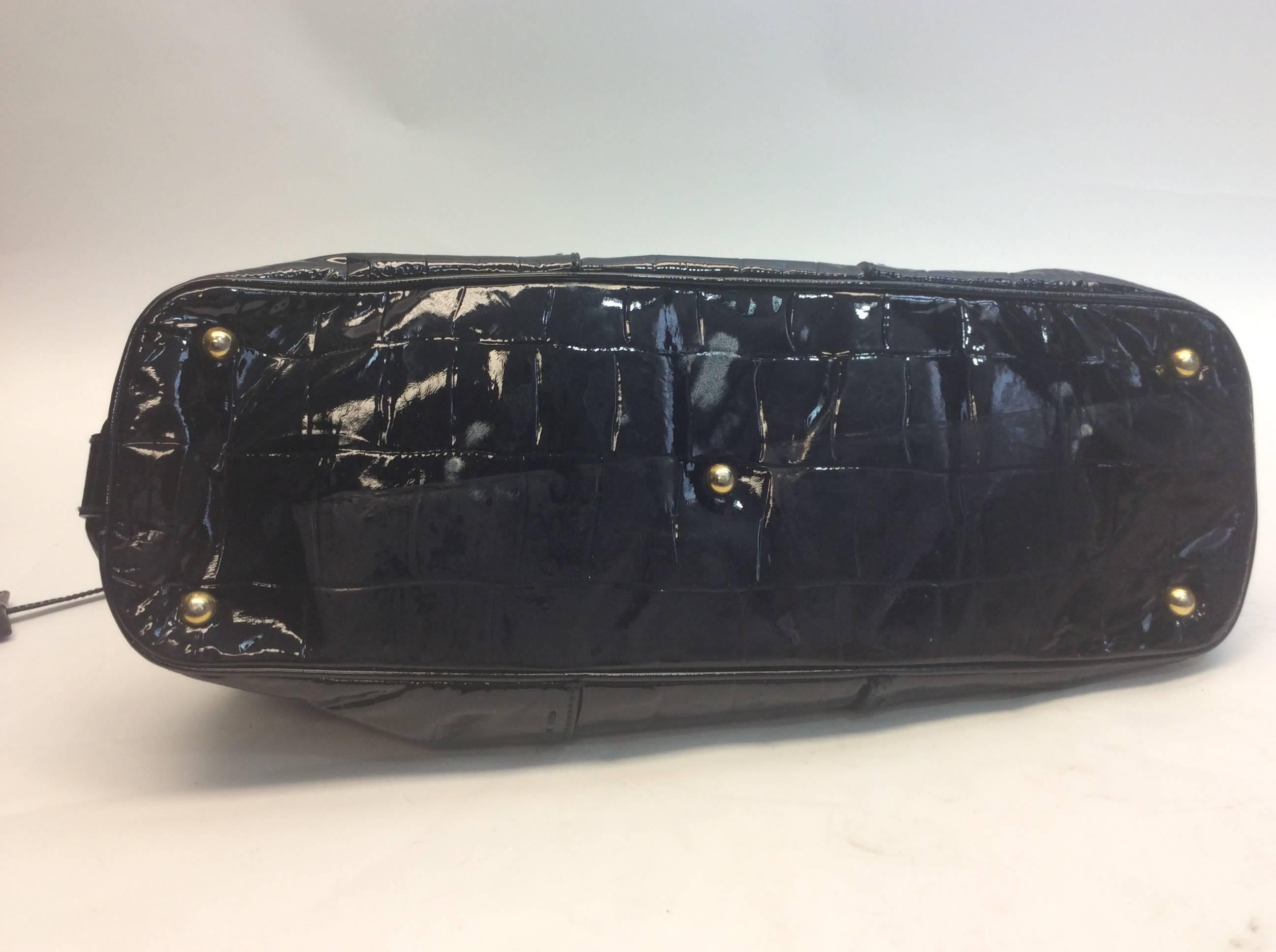 Yves Saint Laurent Black Patent Muse Bag For Sale 1