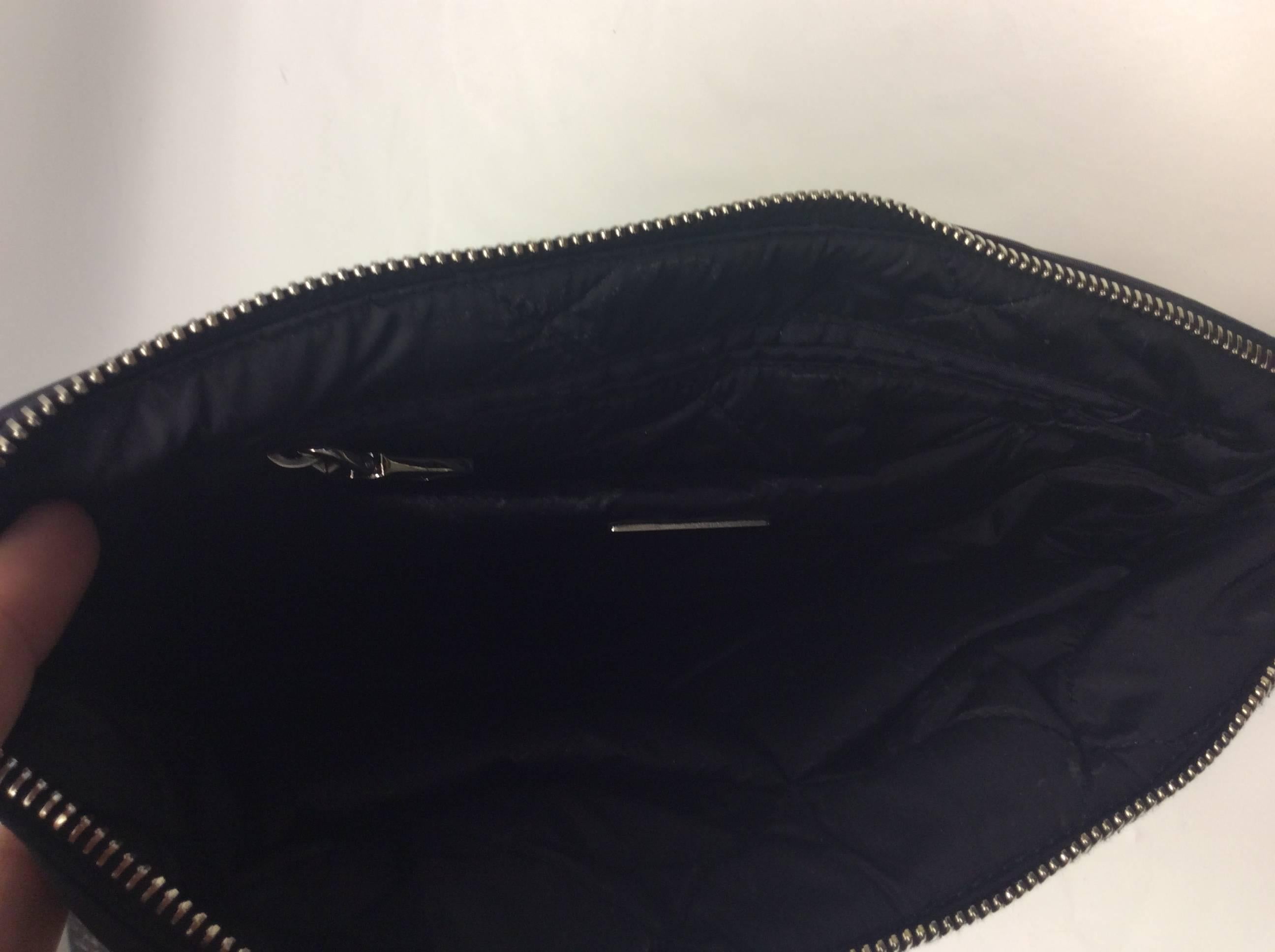 Prada Nylon Black Zipper Clutch For Sale 3