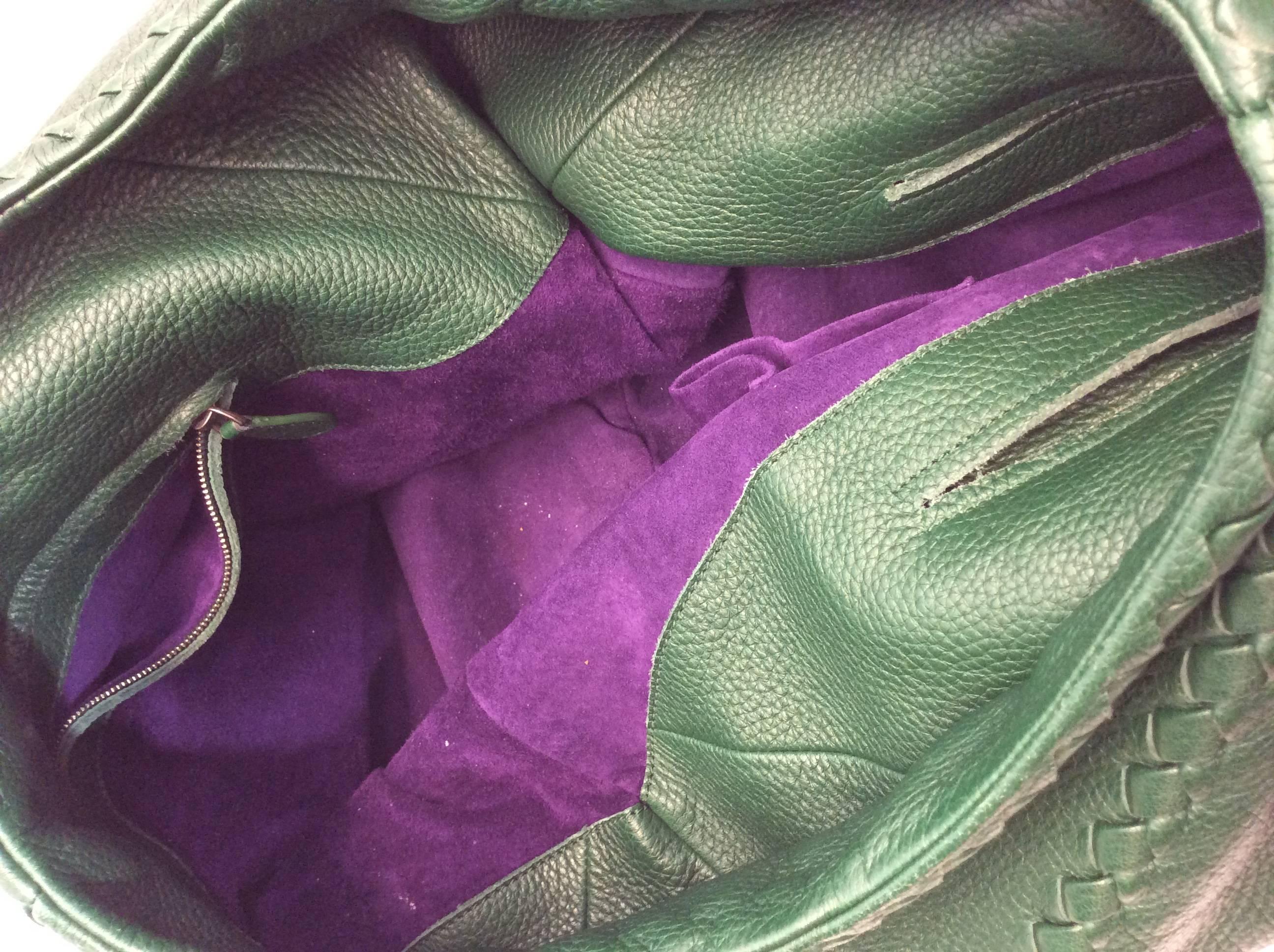 Bottega Veneta Green Leather Hobo Bag In Excellent Condition For Sale In Narberth, PA