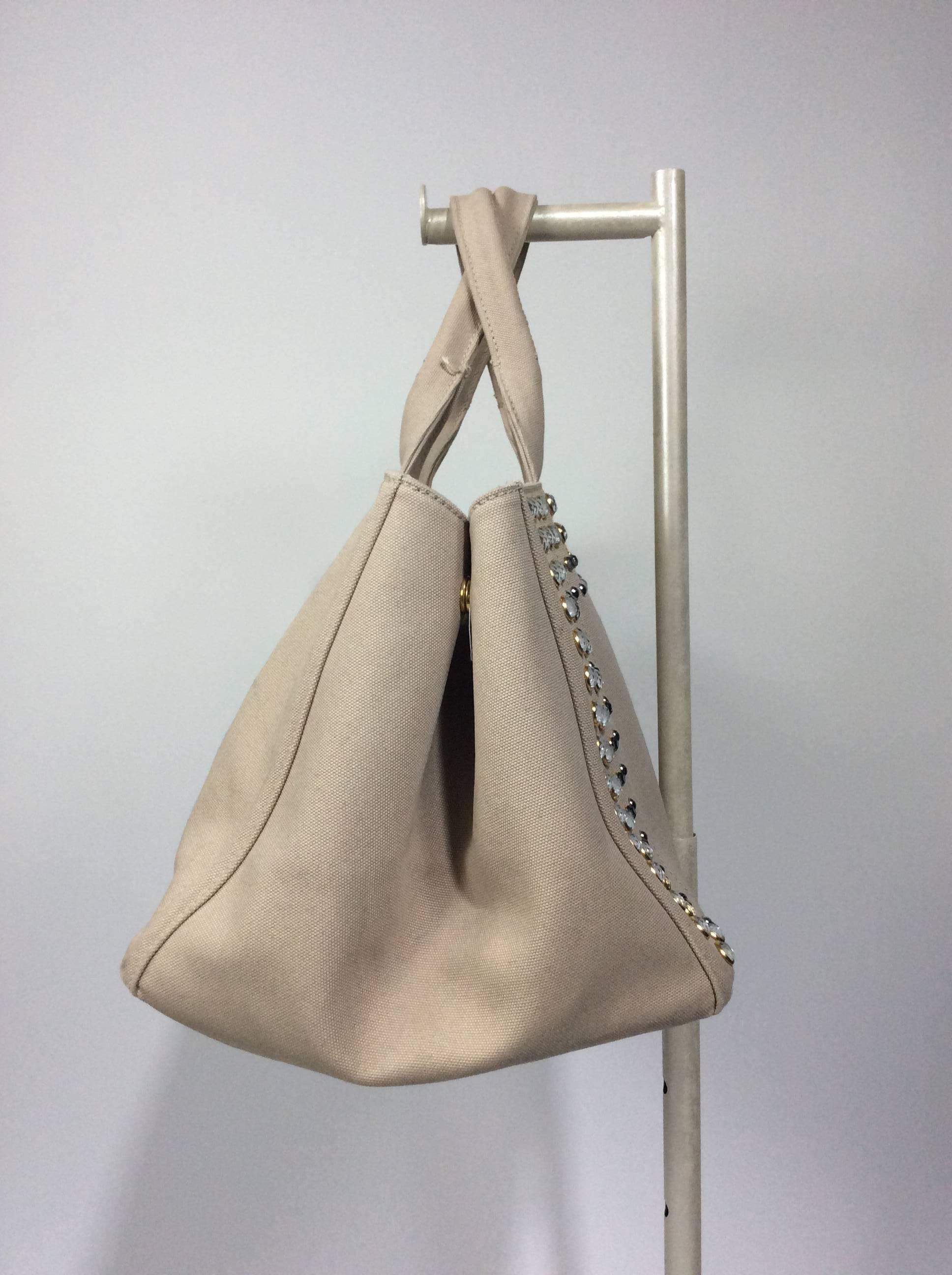 Prada Canvas Gardener's Tote  In Excellent Condition For Sale In Narberth, PA