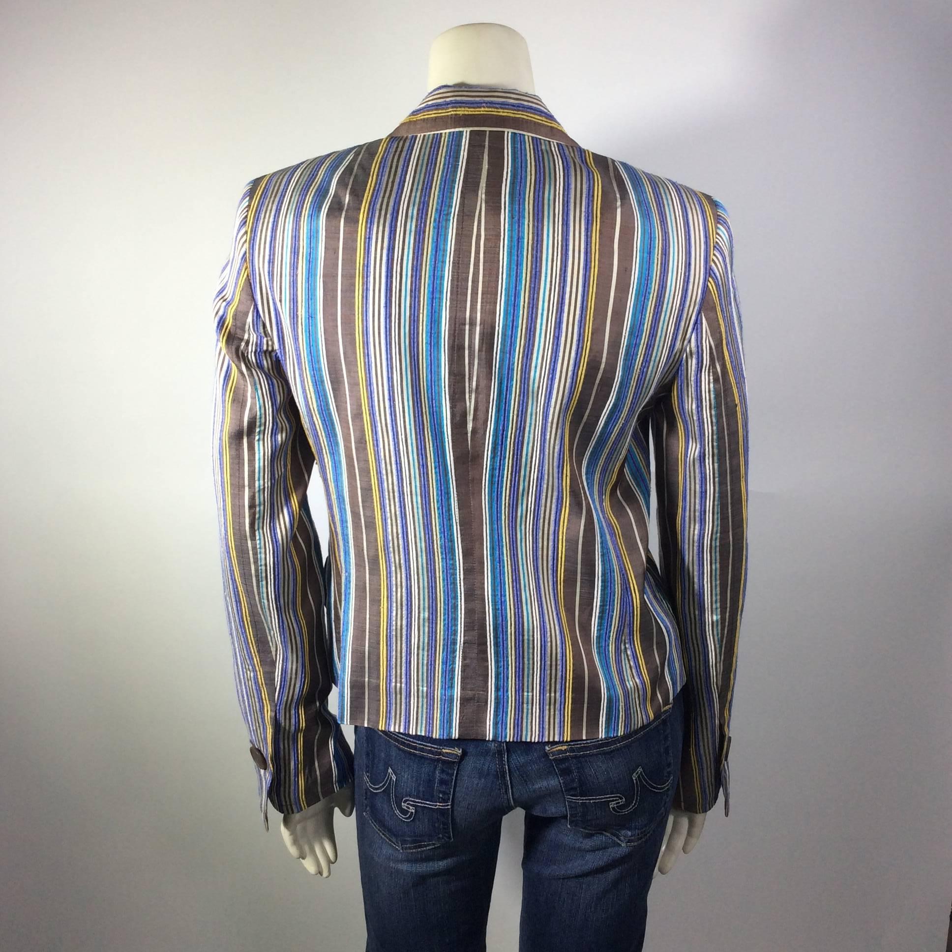 Akris Multicolor Striped Blazer  In Excellent Condition For Sale In Narberth, PA