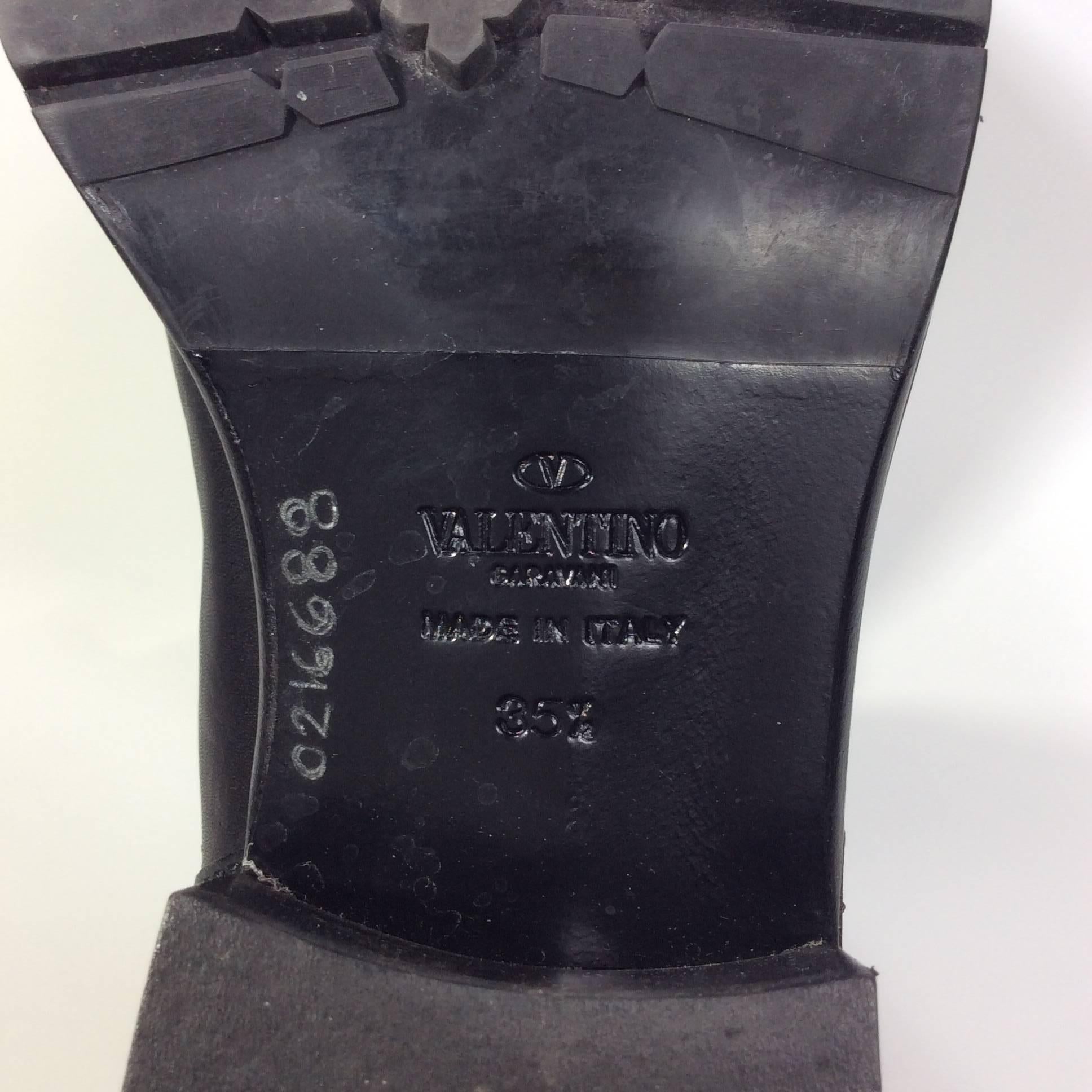 Valentino Black Leather Calf Boots with Silver Studs 1