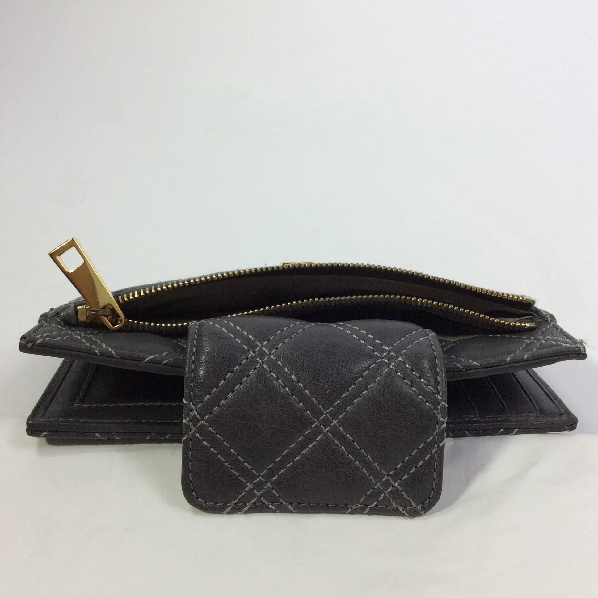 Women's Marc Jacobs Grey Quilted Leather Wallet 